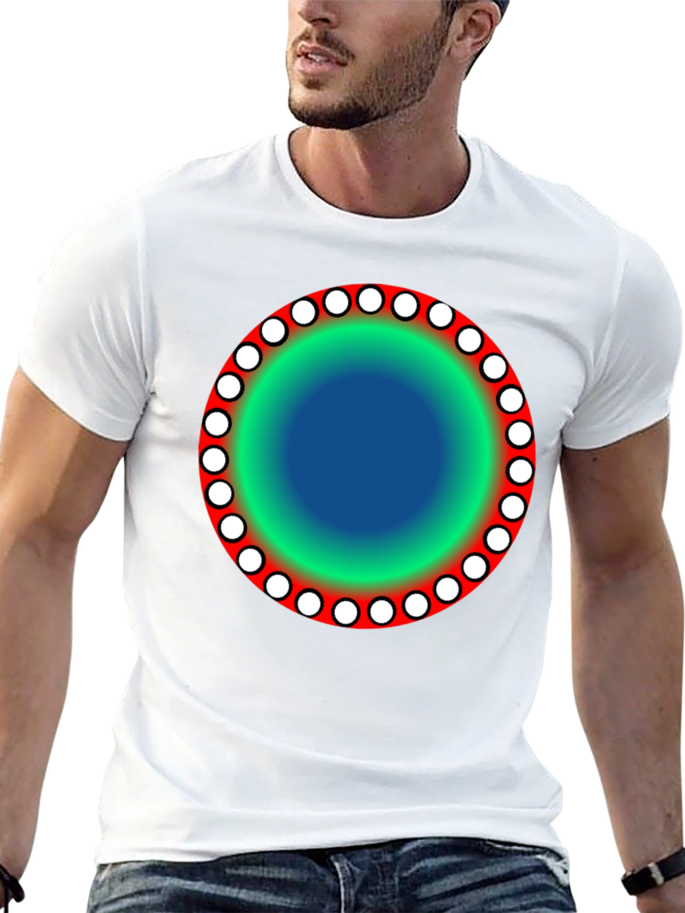 Abstract Circle Graphic Black T-Shirt