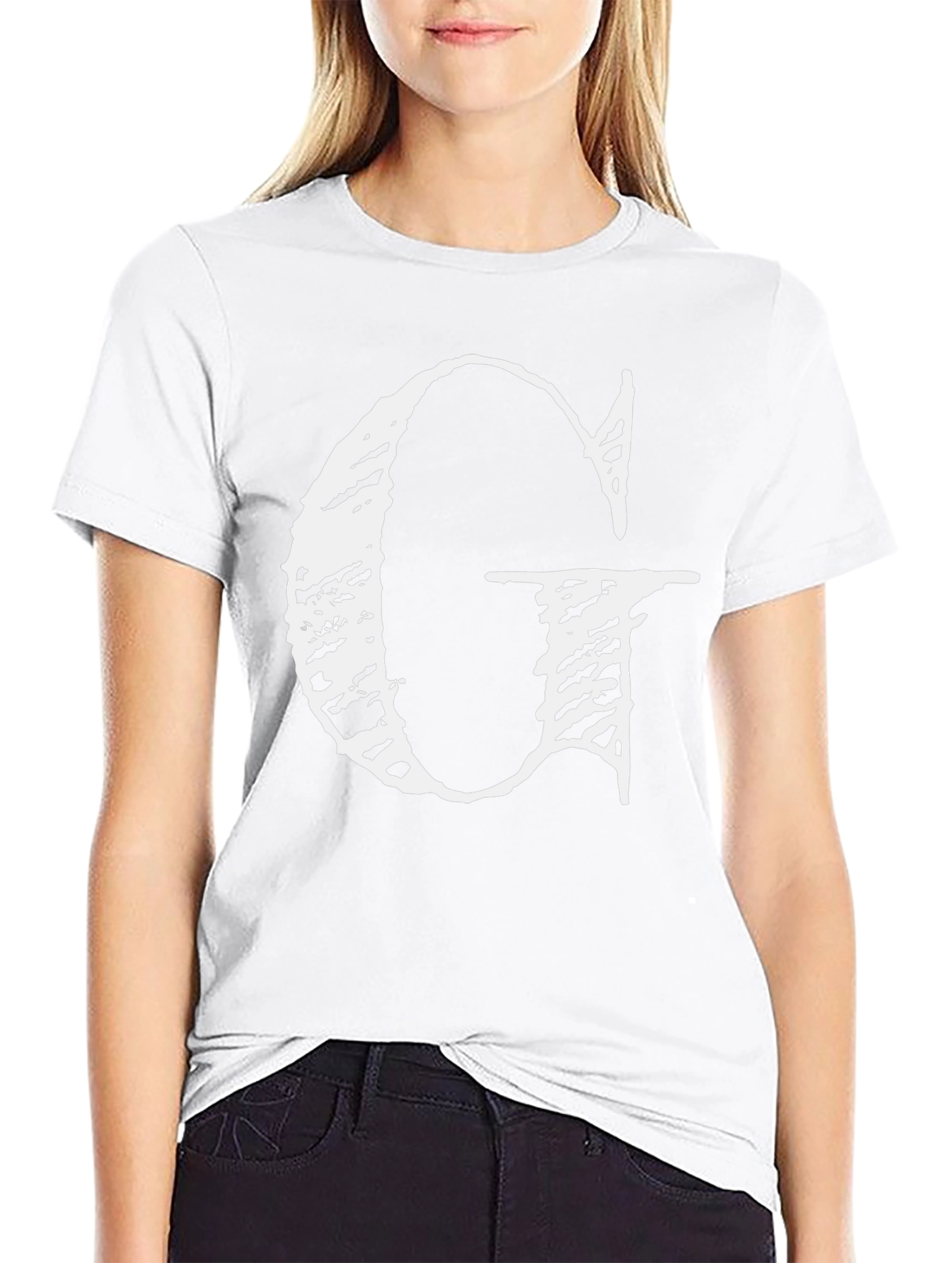 Letter G Graphic T-Shirt - Stylish Mens Black Tee