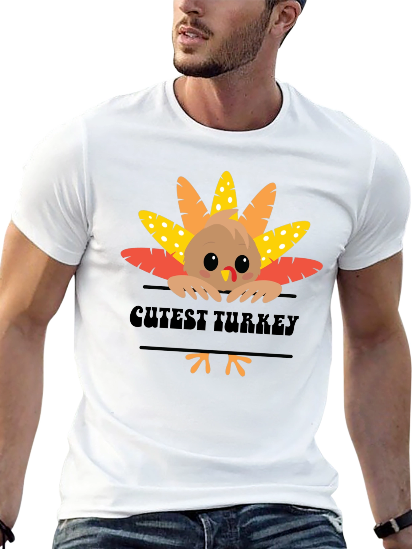 Cutest Turkey Graphic T-Shirt - Thanksgiving Apparel
