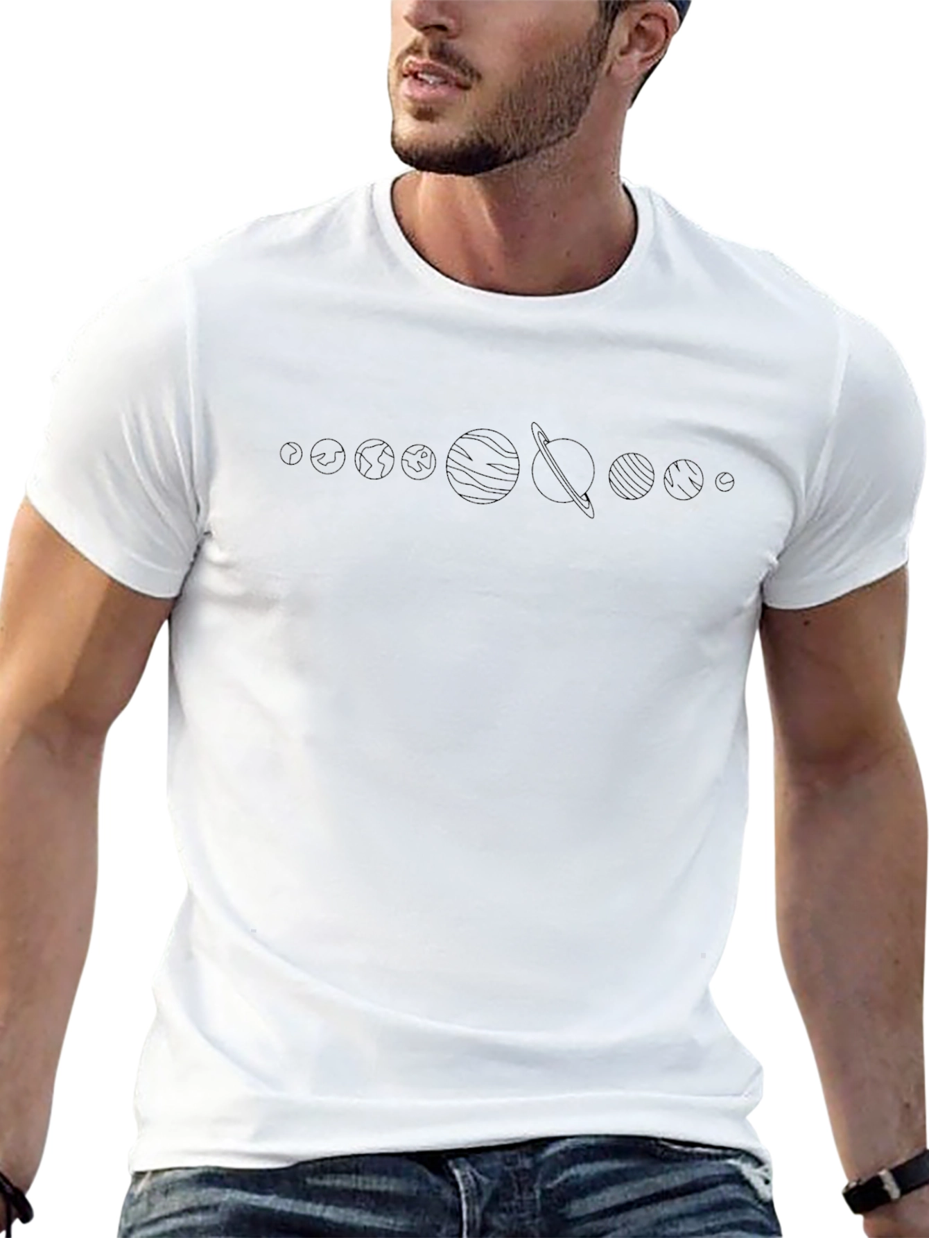 Planets Graphic T-Shirt - Mens Black Tee