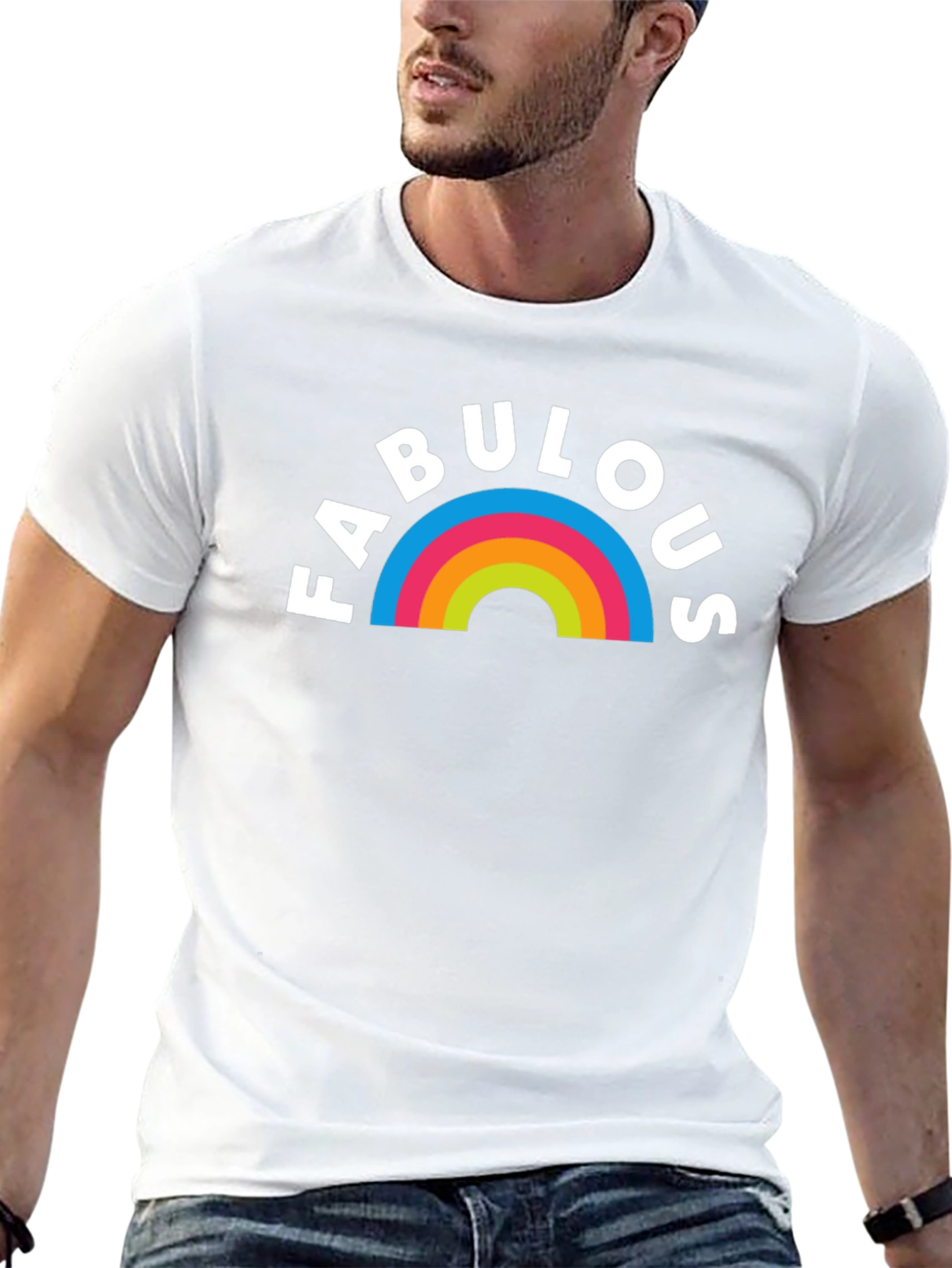 Fabulous Rainbow Graphic T-Shirt - Black