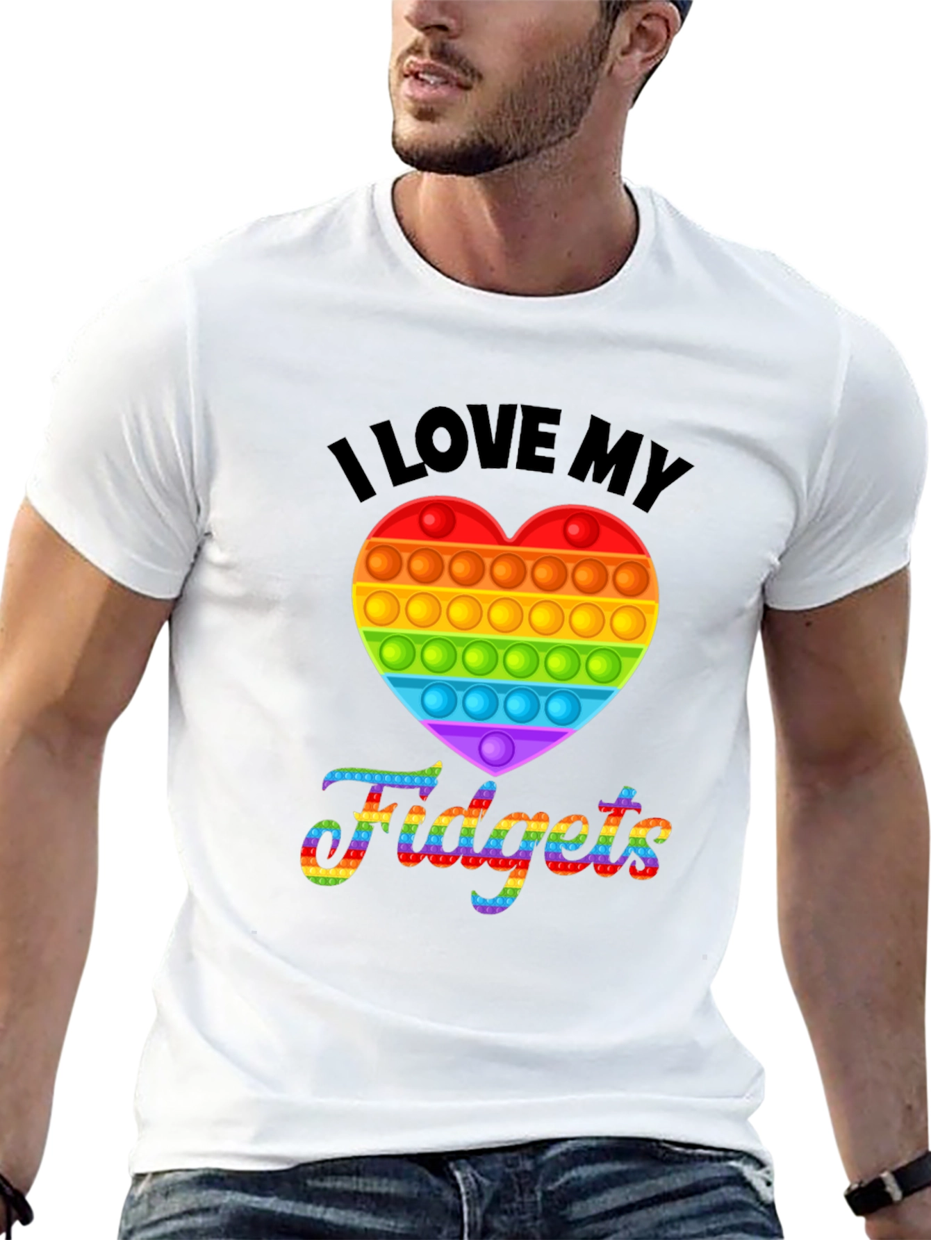 I Love My Fidgets Pop Heart T-Shirt