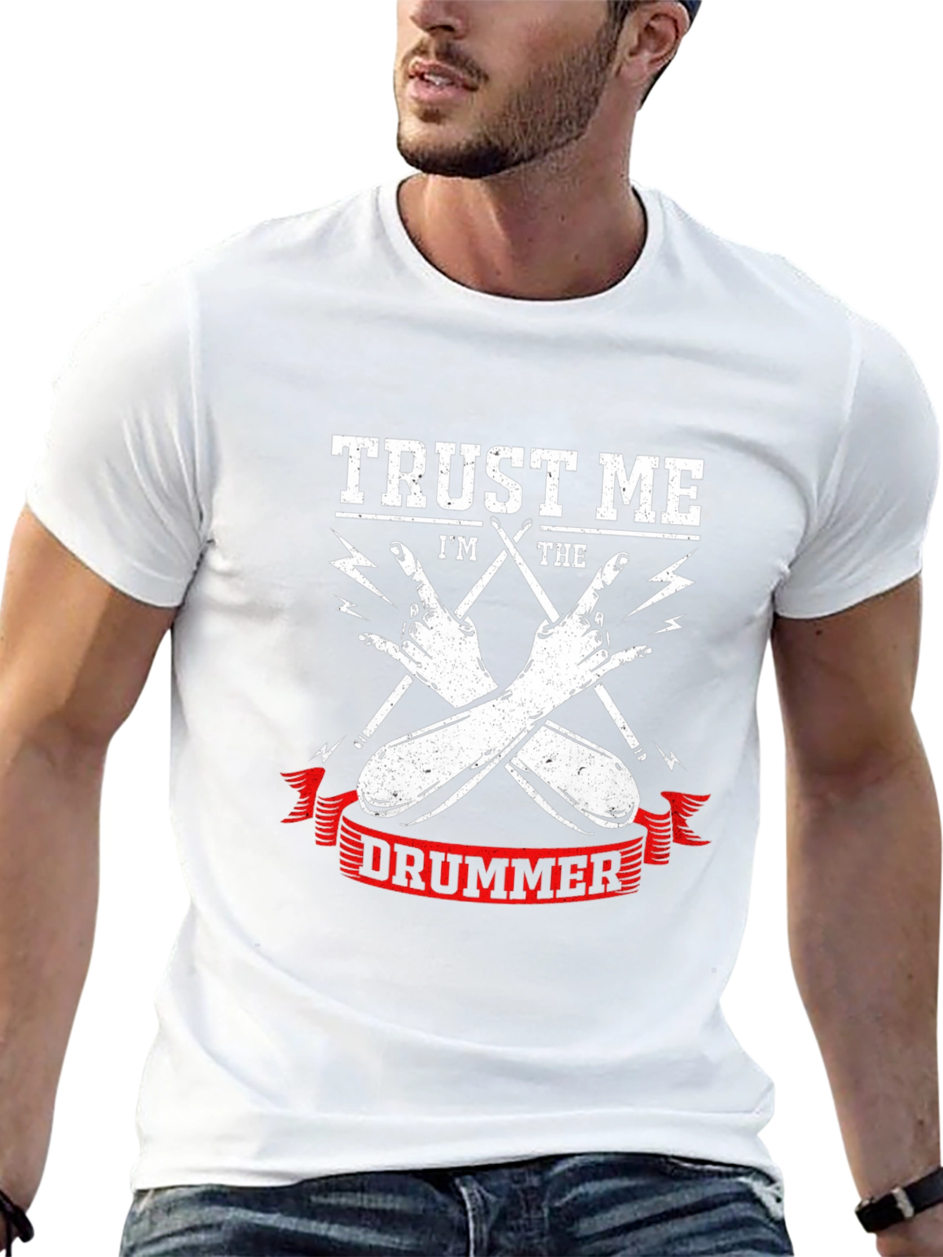 Trust Me Im The Drummer Black Graphic T-Shirt