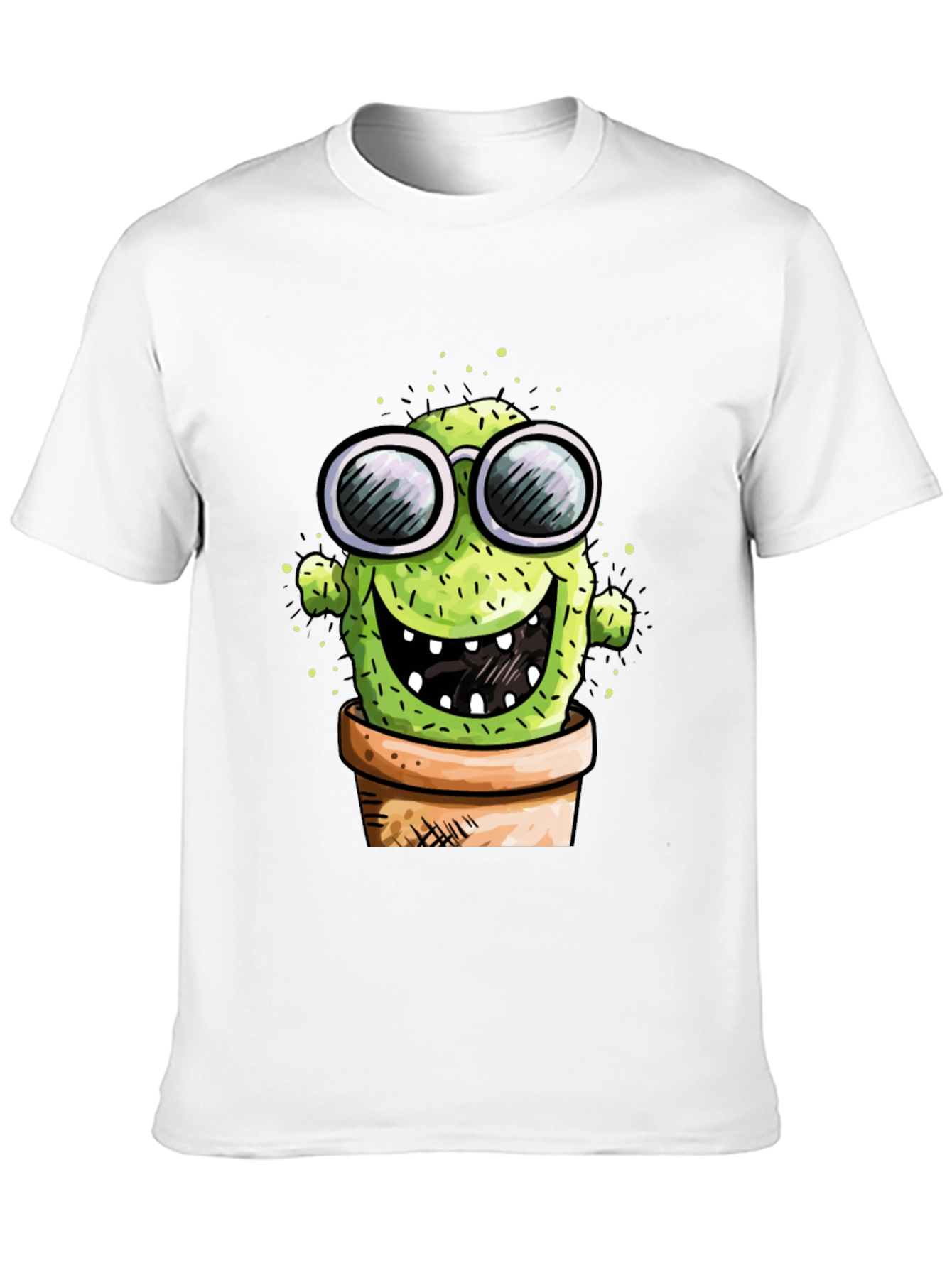 Cactus in Pot Graphic Tee - Funny T-Shirt