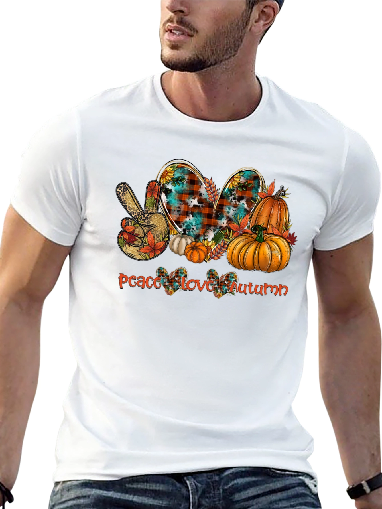 Peace Love Autumn T-Shirt - Fall Graphic Tee