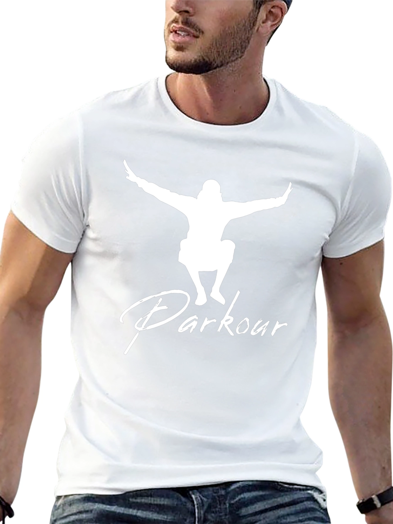 Parkour Graphic T-Shirt Black Streetwear Style