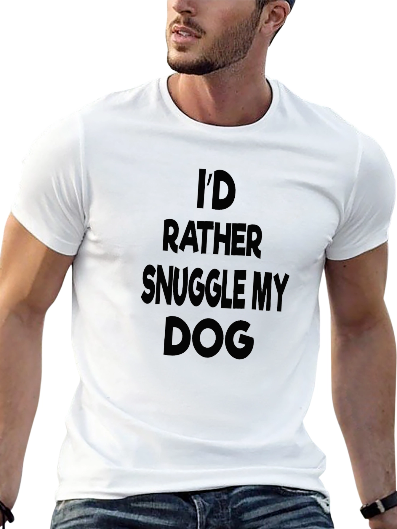 Snuggle My Dog Black Tee