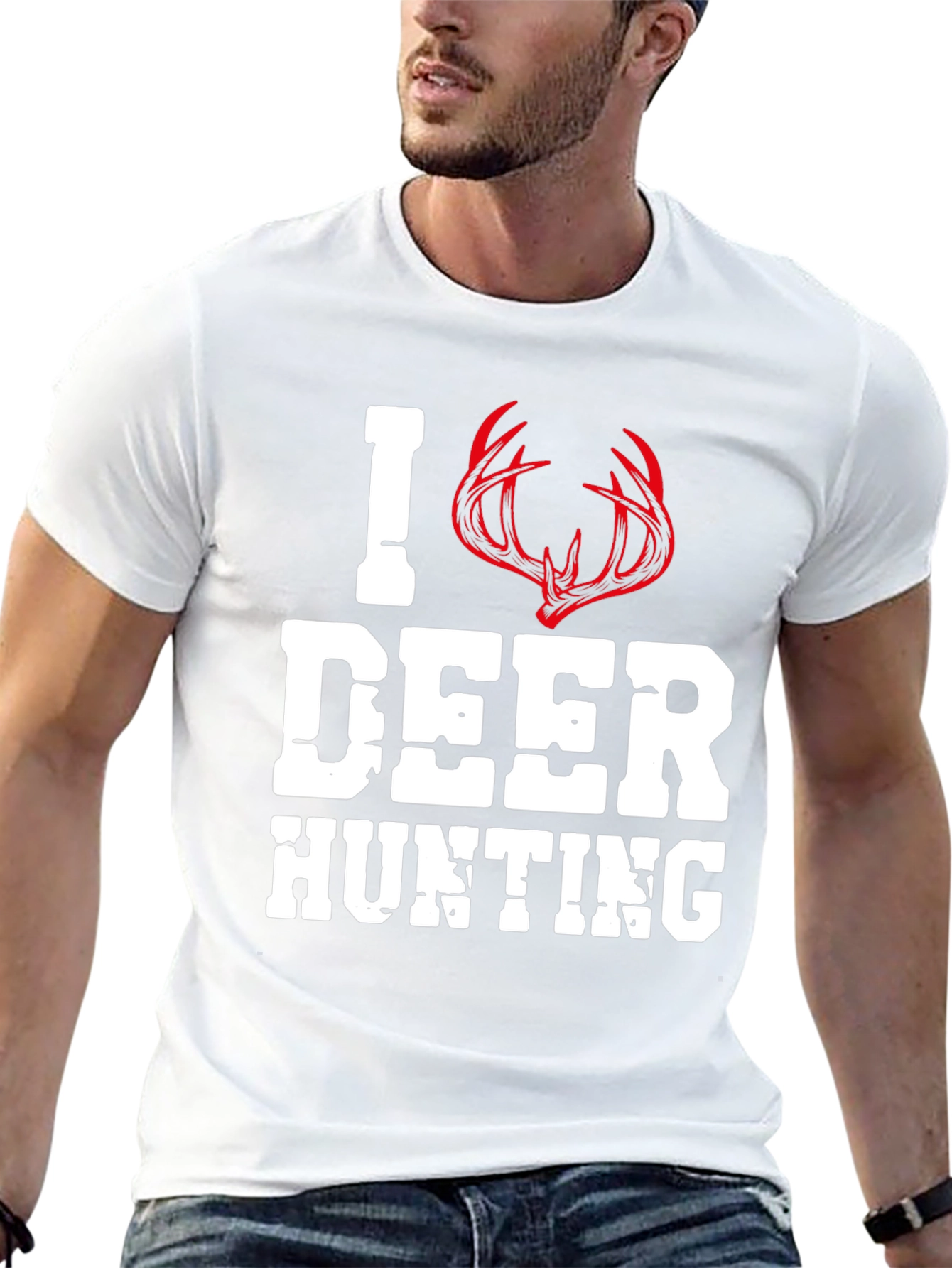 I Love Deer Hunting T-Shirt Antler Design