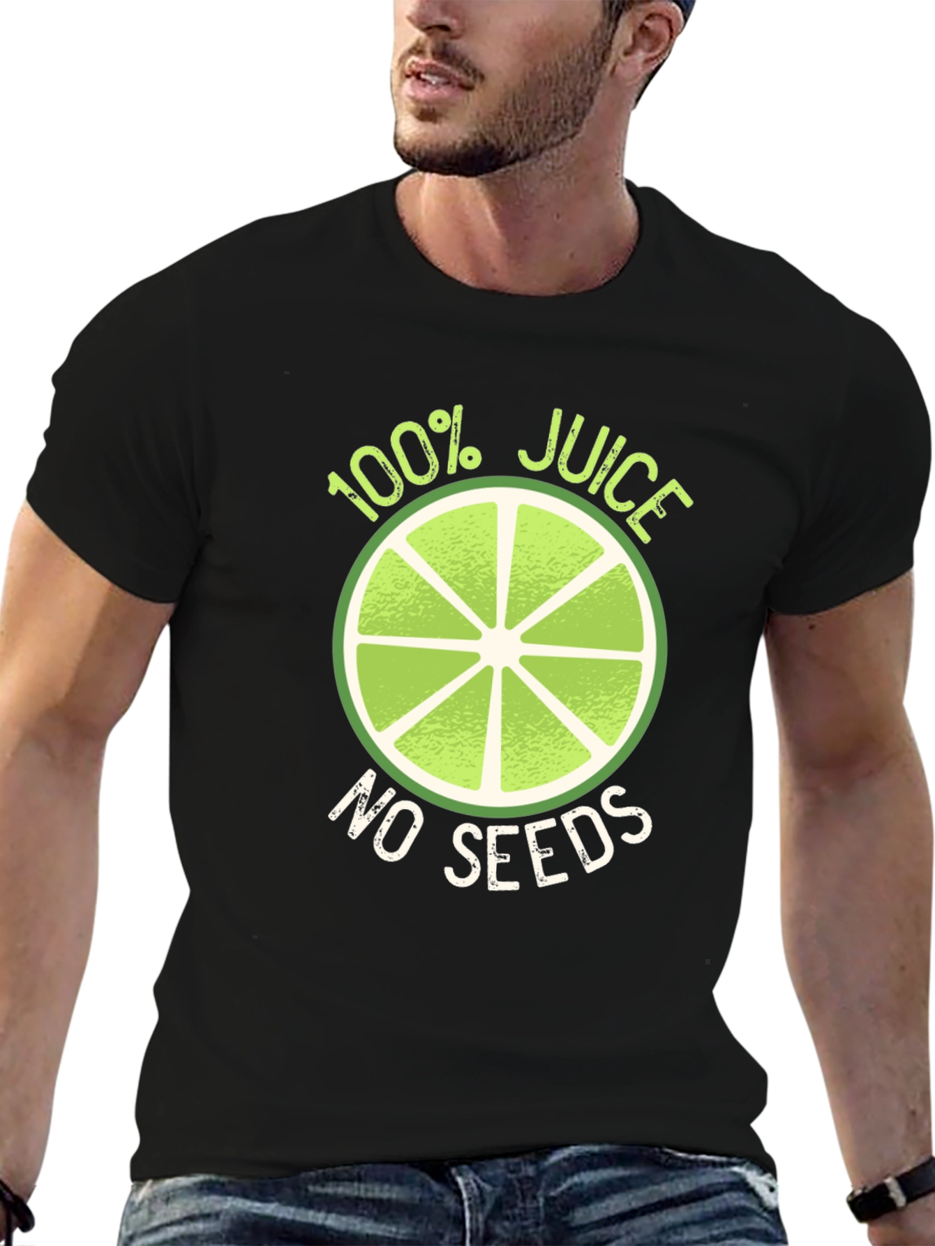 100% Juice No Seeds Black Graphic Tee