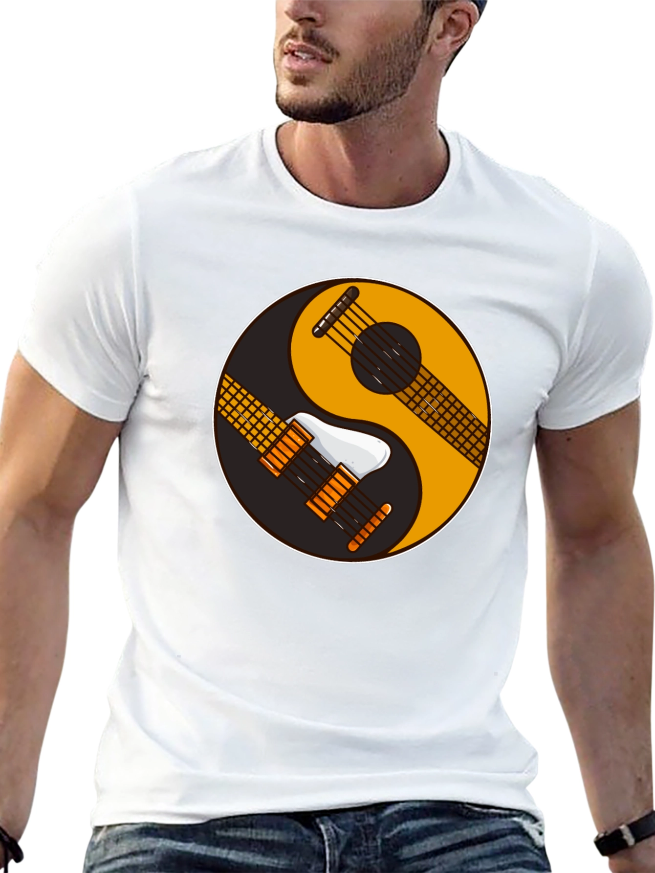 Yin Yang Guitar T-Shirt - Music Lover Tee
