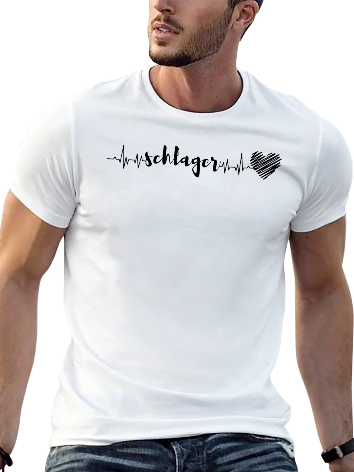 Schlager Heartbeat Graphic Tee - Mens Black T-Shirt