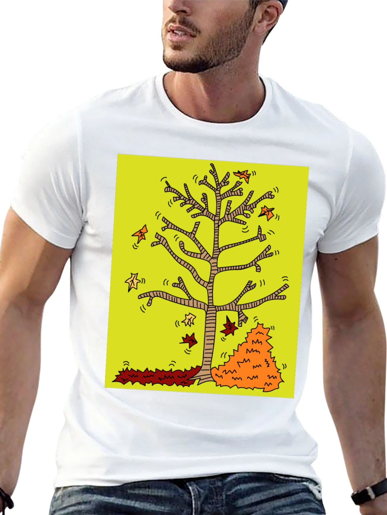 Autumn Tree Graphic Black T-Shirt