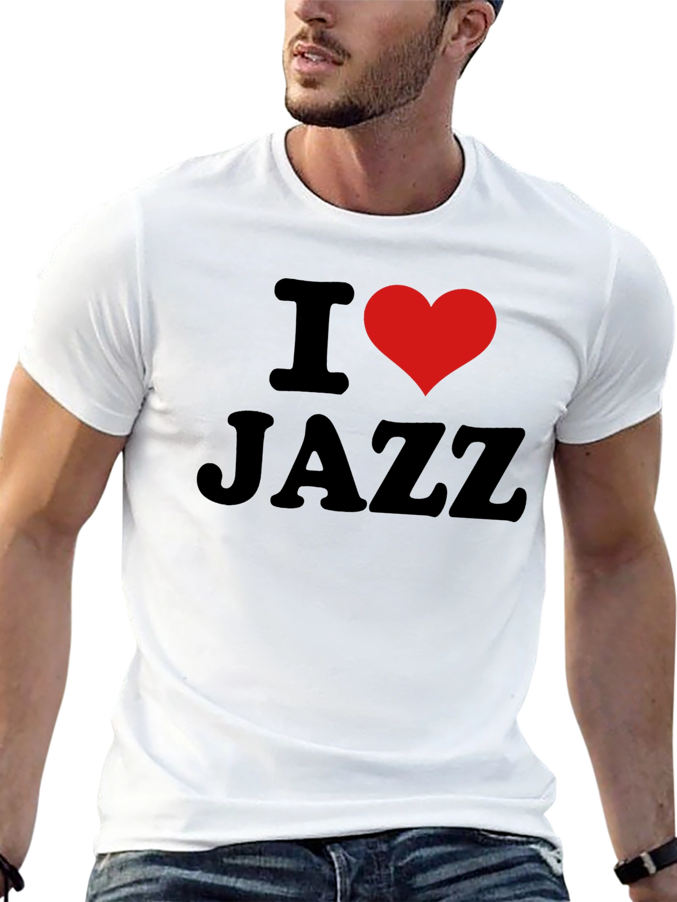 I Love Jazz T-Shirt - Black Cotton Tee