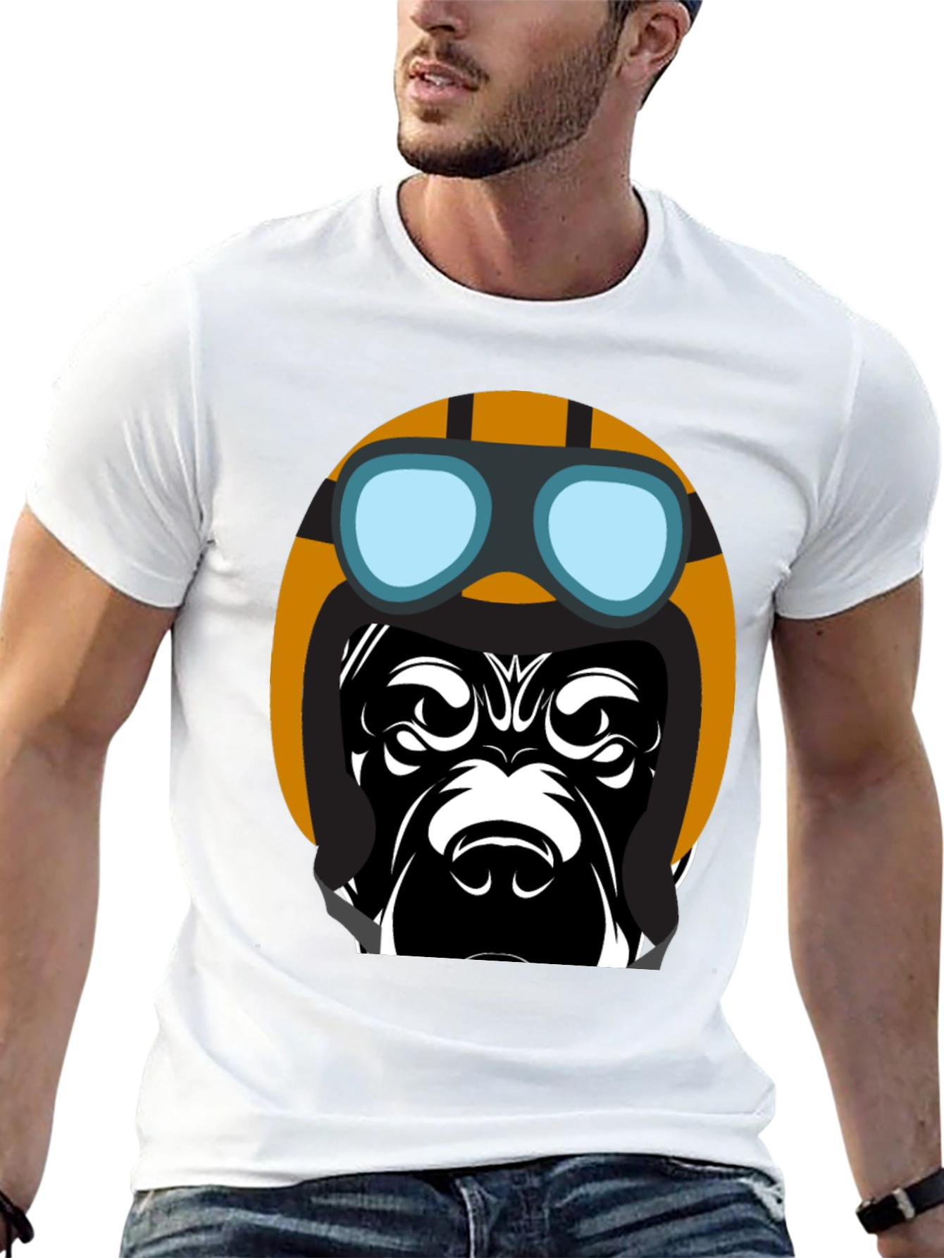 Cool Dog Pilot T-Shirt - Black Graphic Tee