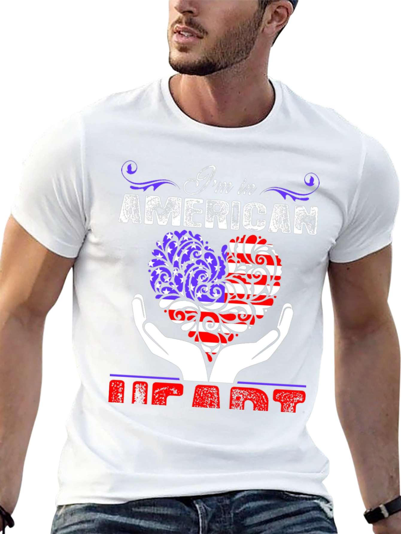American Heart Patriotic Graphic T-Shirt