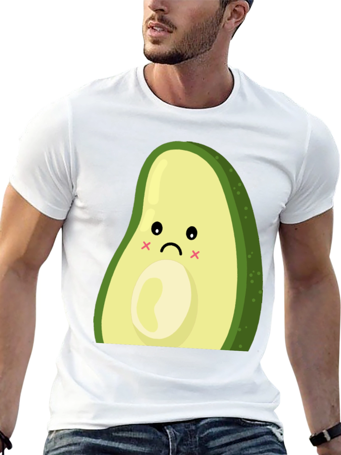 Sad Avocado Graphic T-Shirt - Cute and Unique