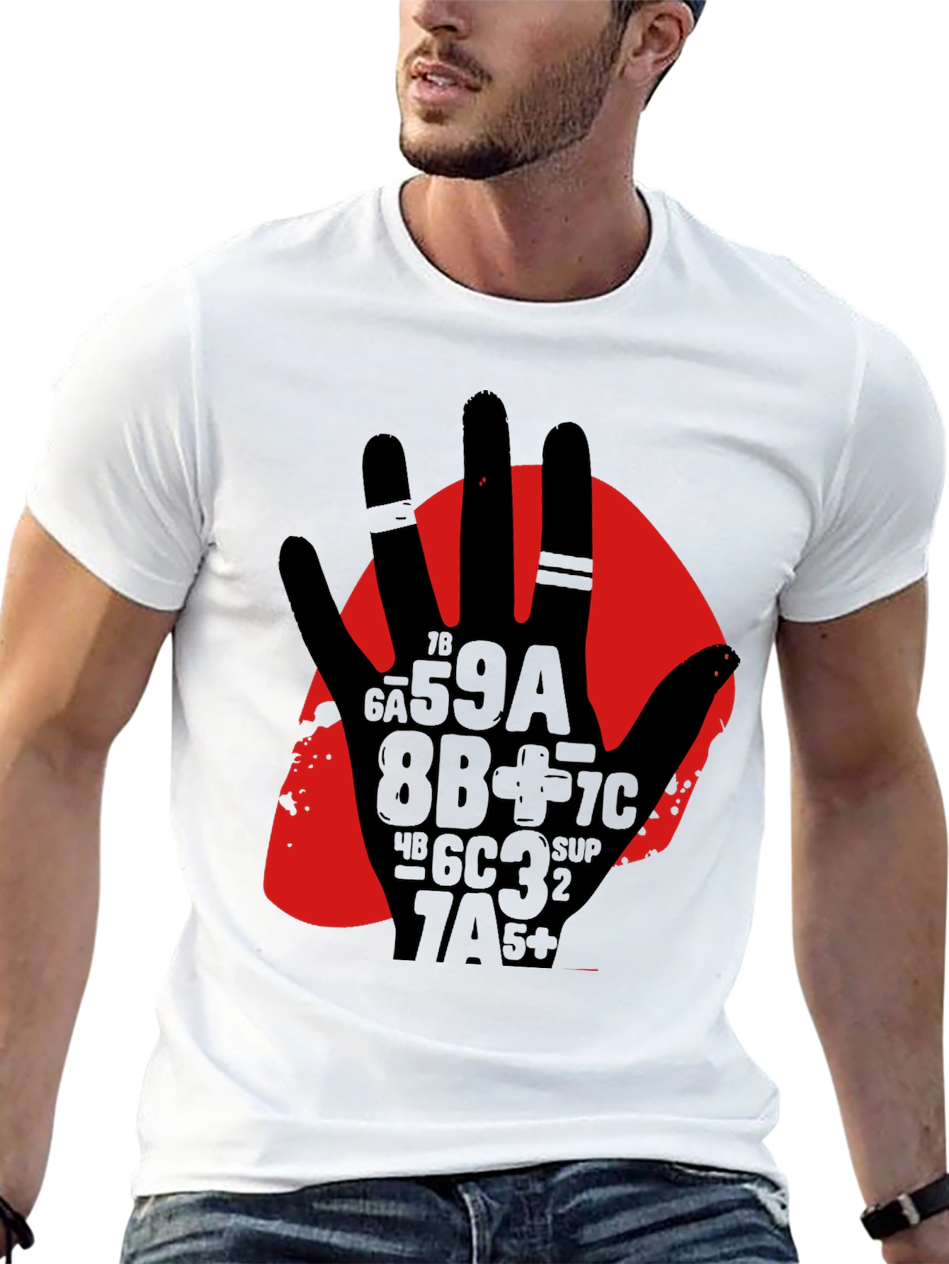 Abstract Hand Graphic Print Black T-Shirt