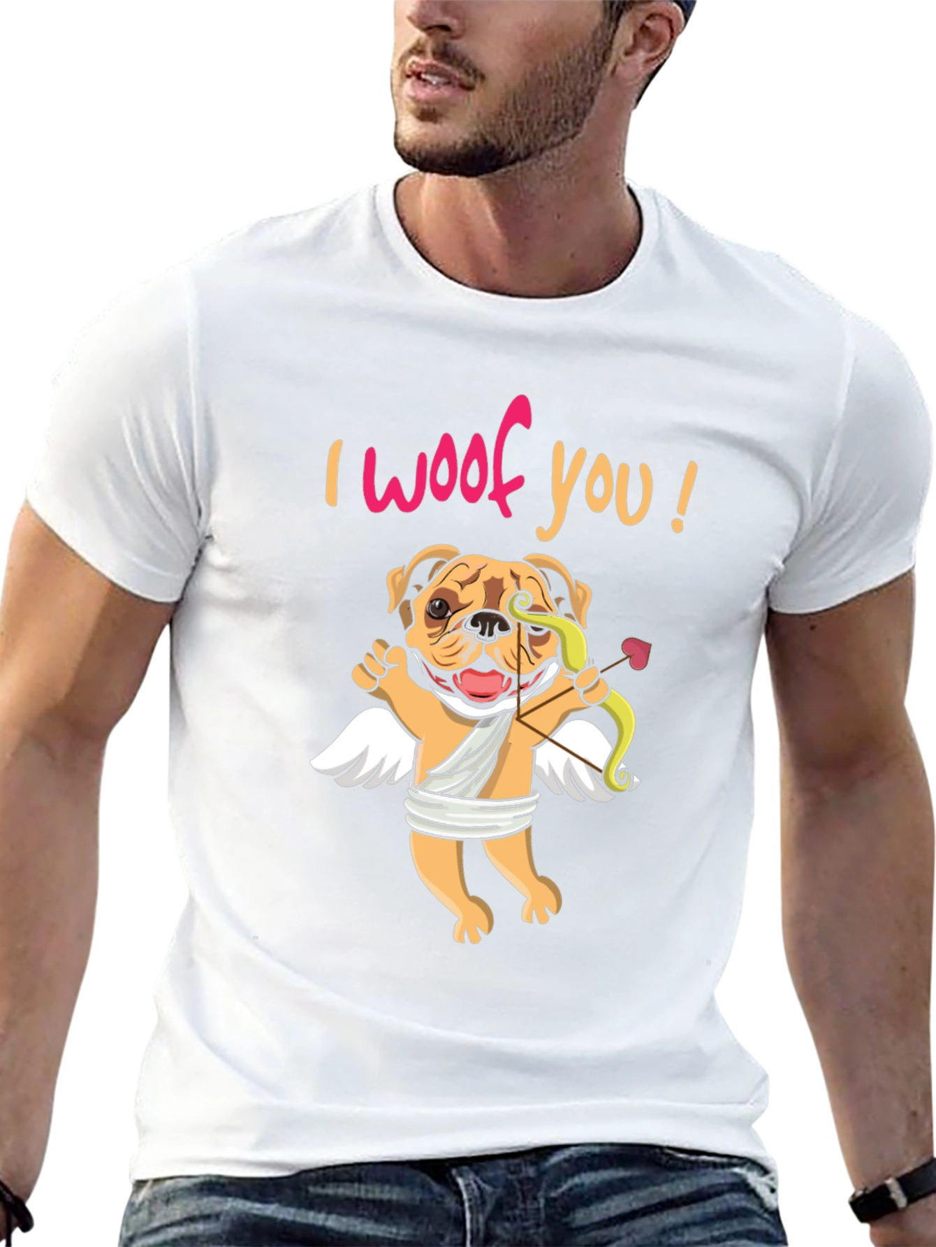 I Woof You Valentines Day Dog Cupid T-Shirt