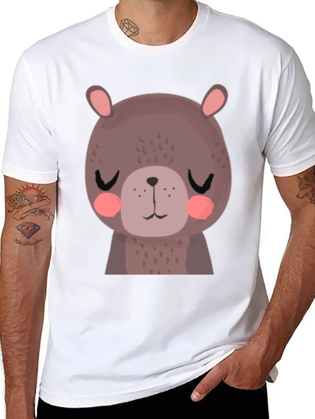 Cute Bear Graphic T-Shirt - Unisex Black Tee