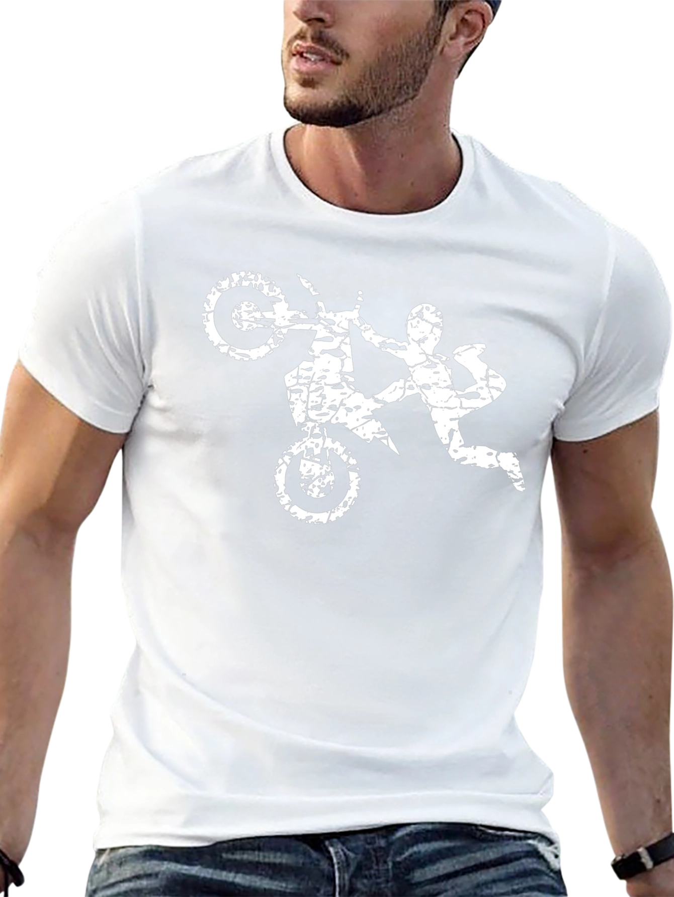 Motocross Stunt T-Shirt - Distressed Graphic Tee