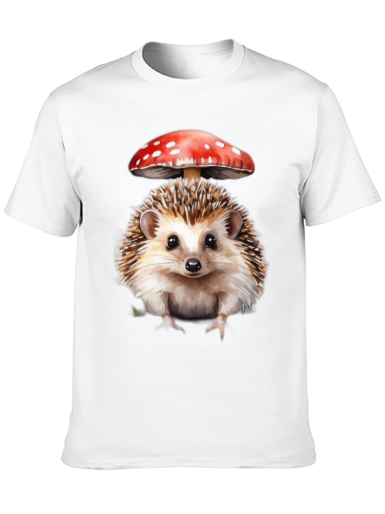 Hedgehog Mushroom Graphic Tee - Nature Lovers Shirt