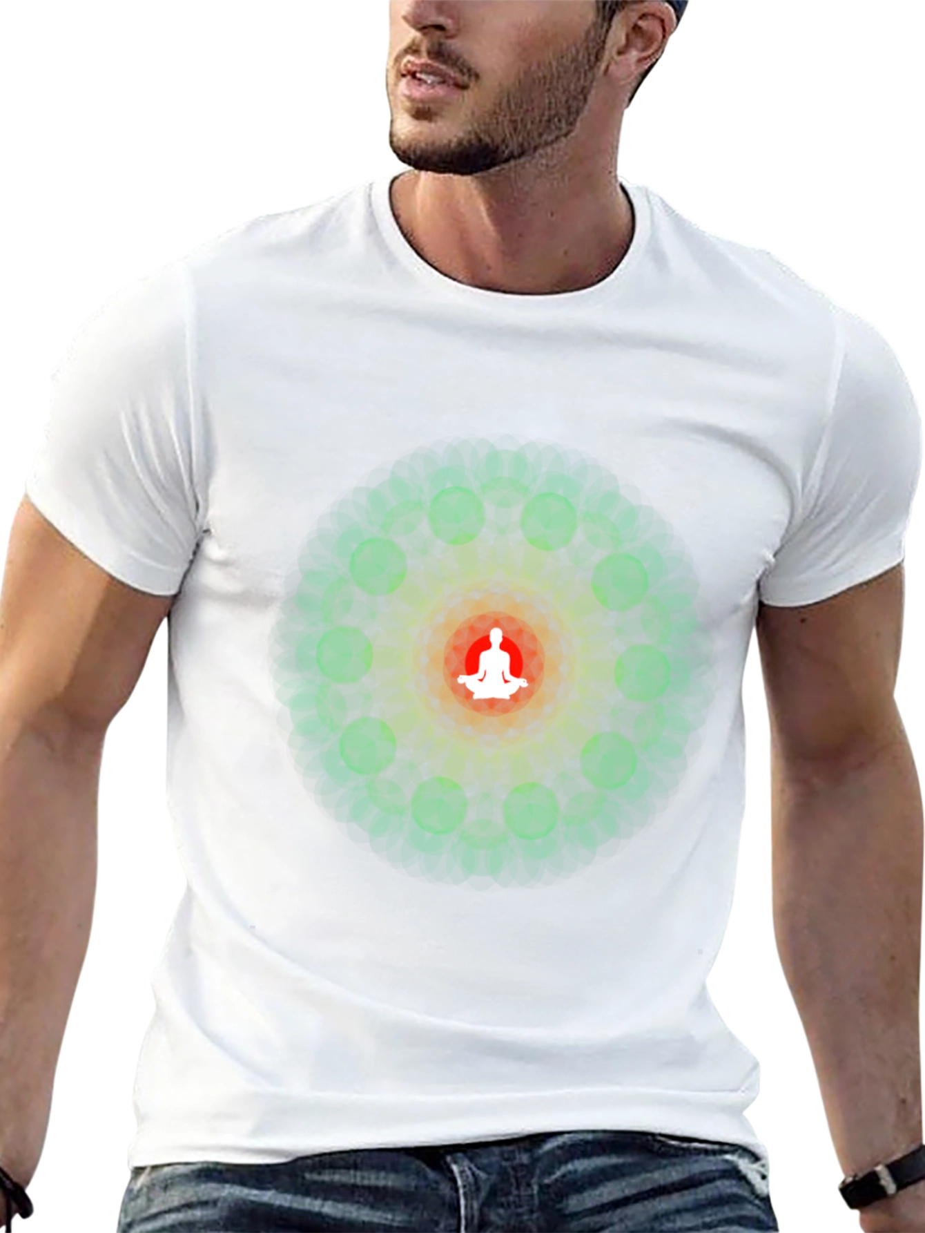 Zen Mandala Meditation T-Shirt - Black