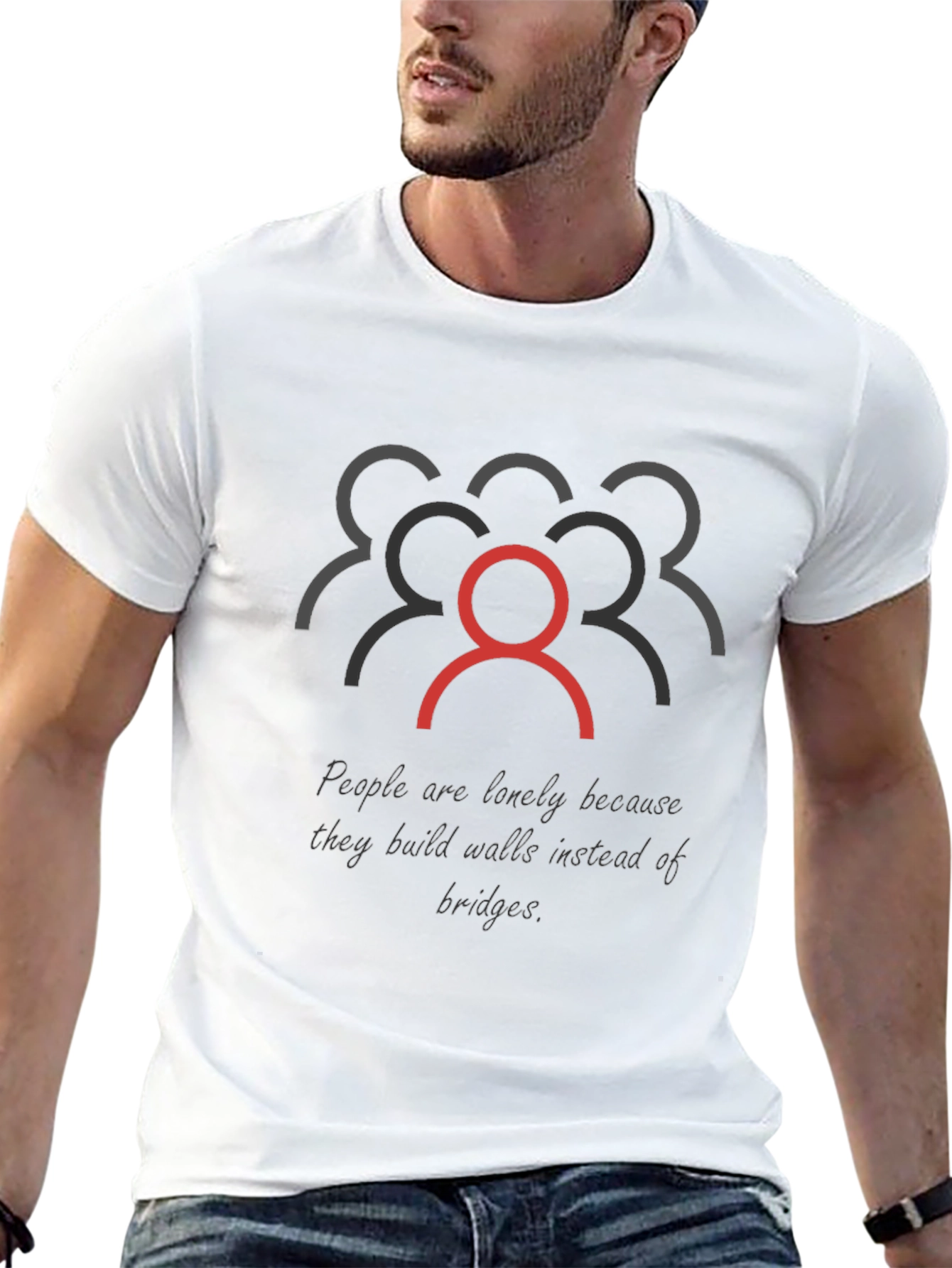 Unique Graphic Tee: Build Bridges Not Walls