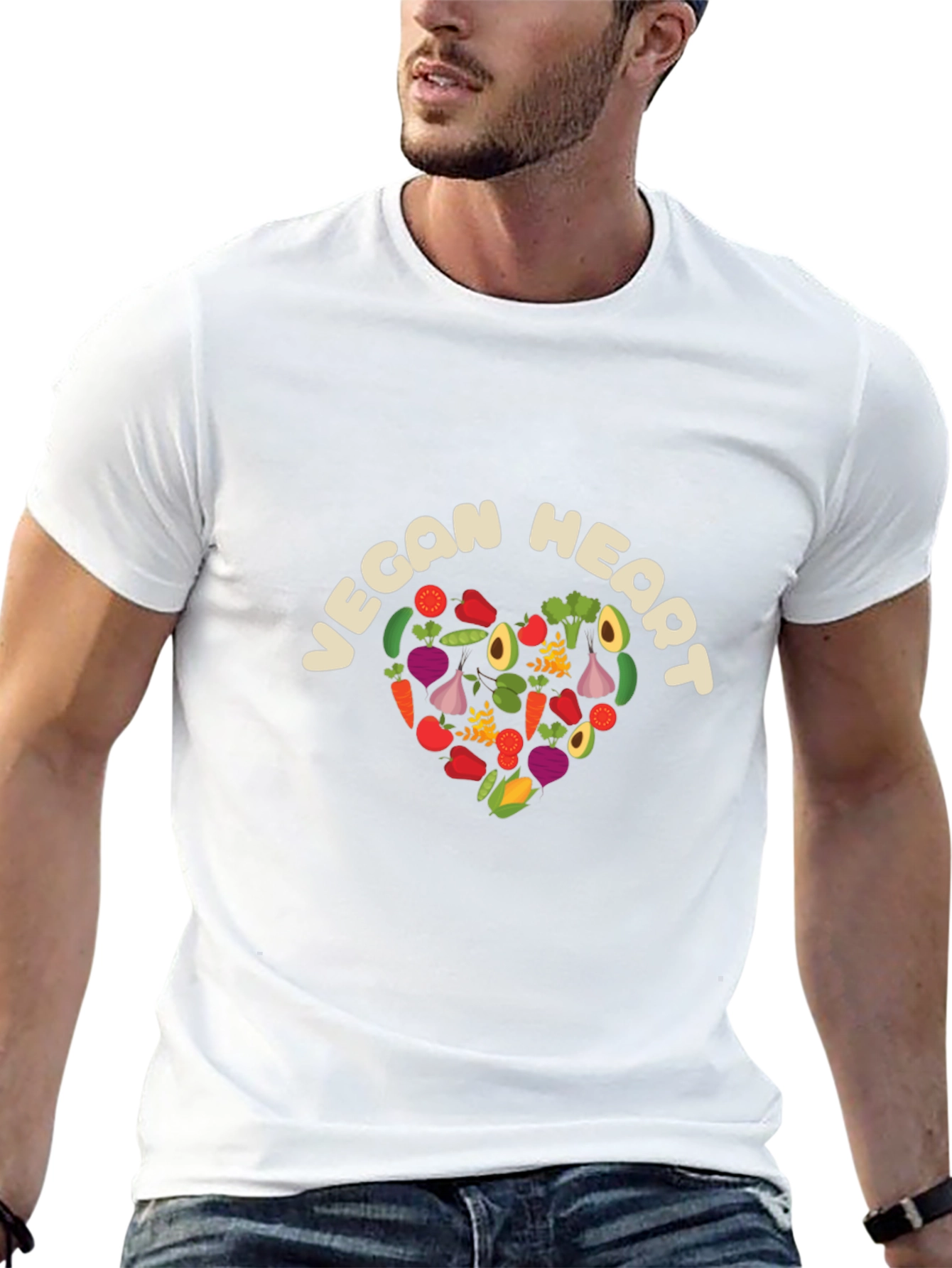 Vegan Heart Graphic Tee - Unisex Black T-Shirt
