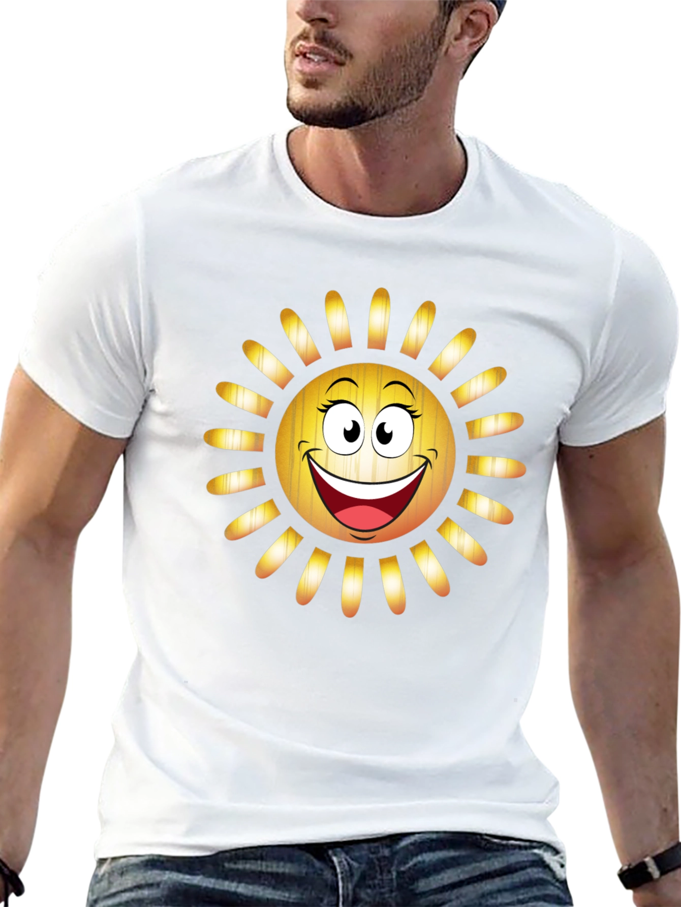 Smiley Sun Graphic Tee - Cheerful Summer T-Shirt