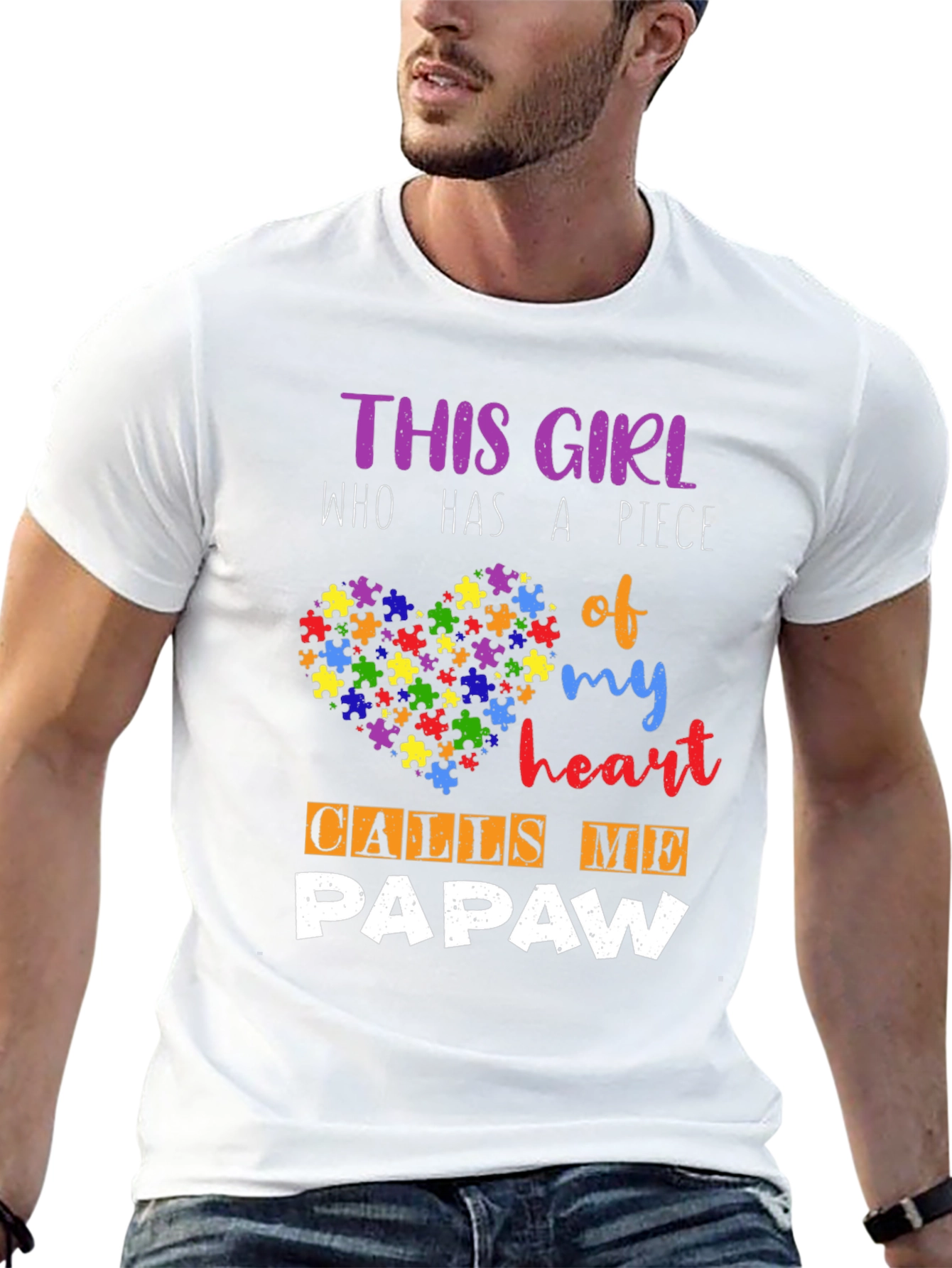 This Girl Calls Me PAPAW Autism Awareness T-Shirt