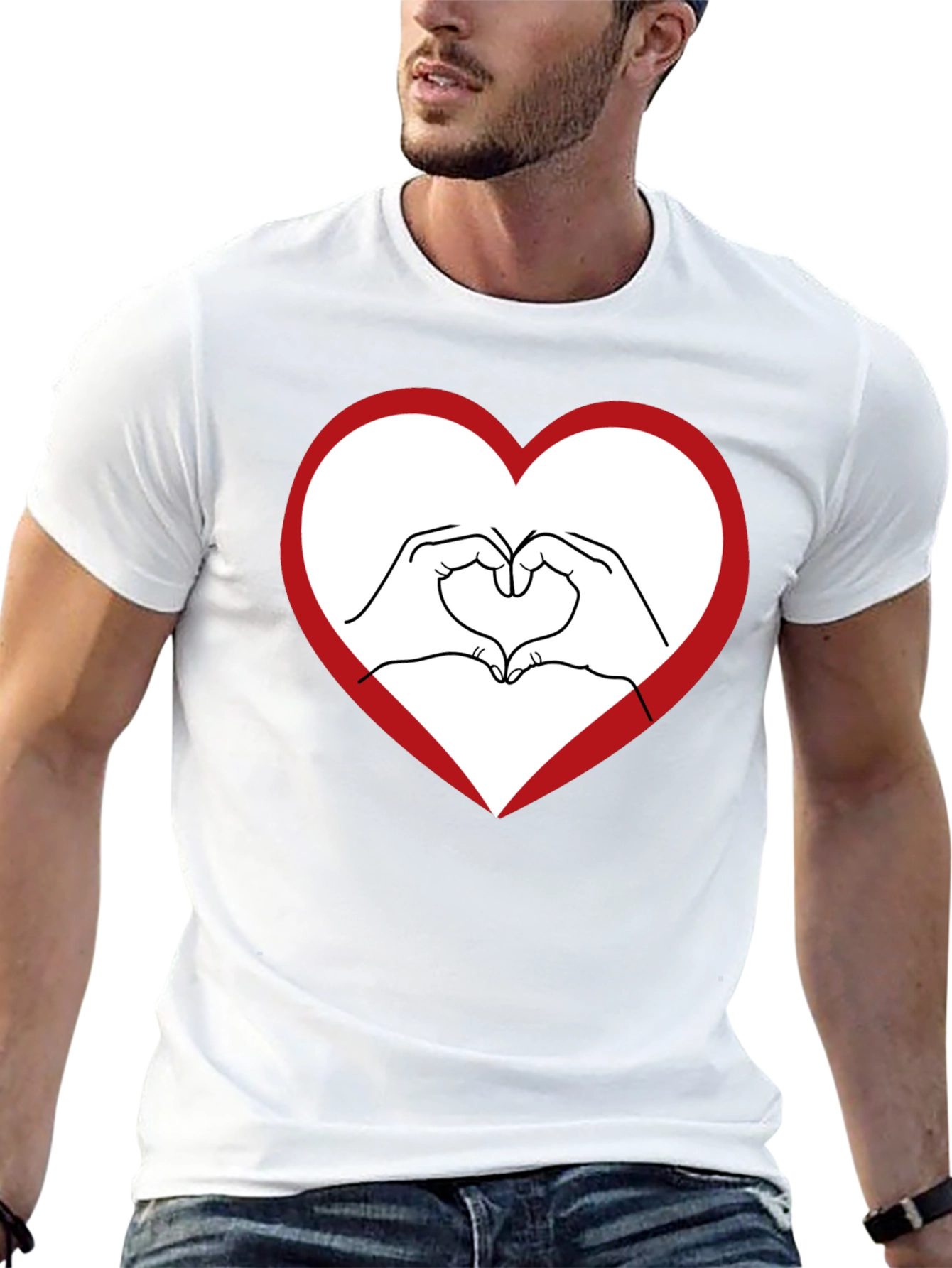 Heart Hands Graphic Tee - Express Your Love