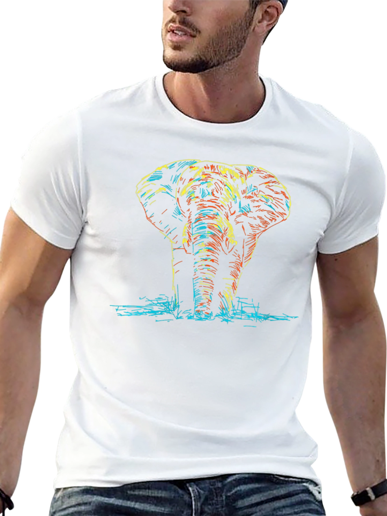 Elephant Graphic Black T-Shirt