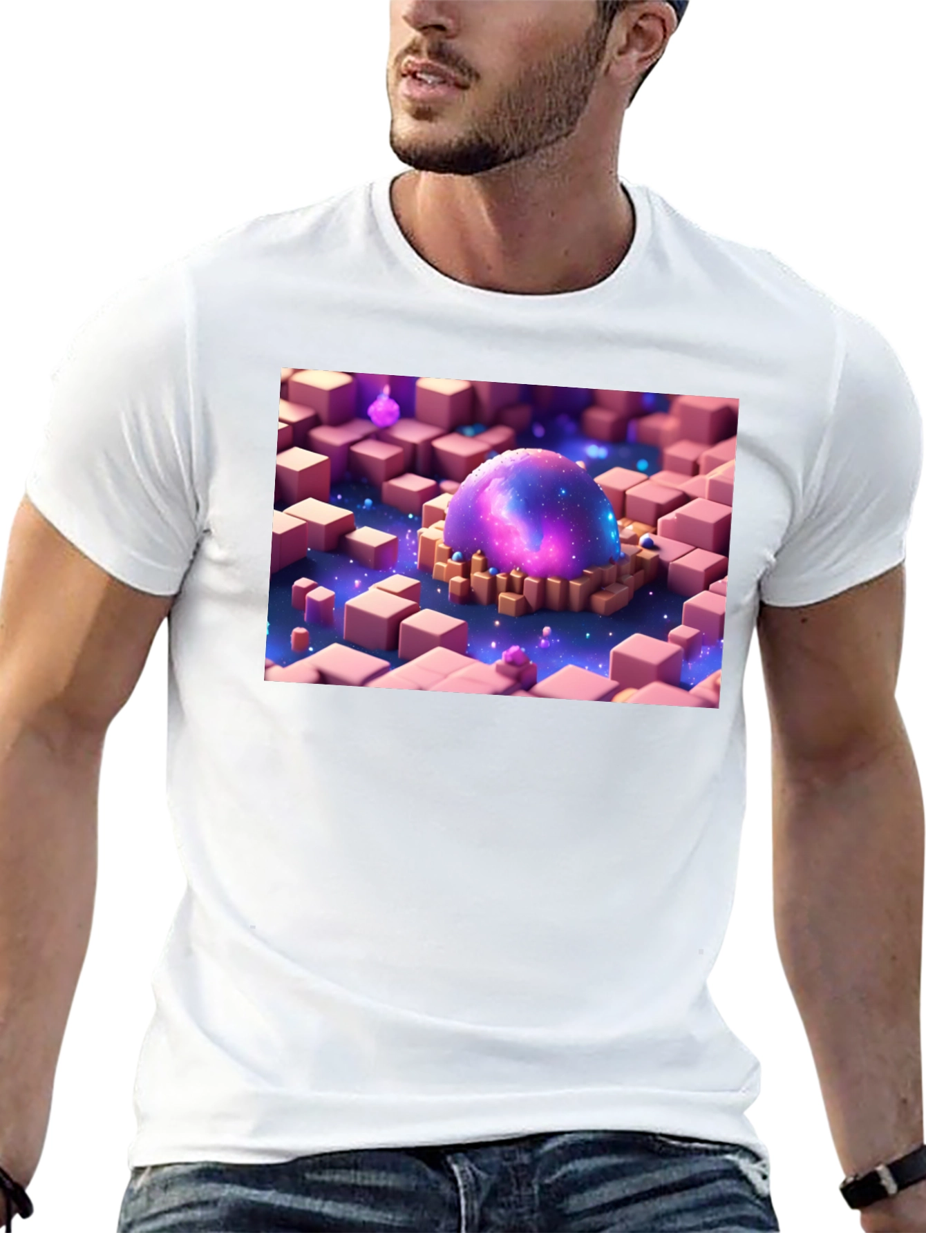 Galaxy Cube T-Shirt - Unique Graphic Tee