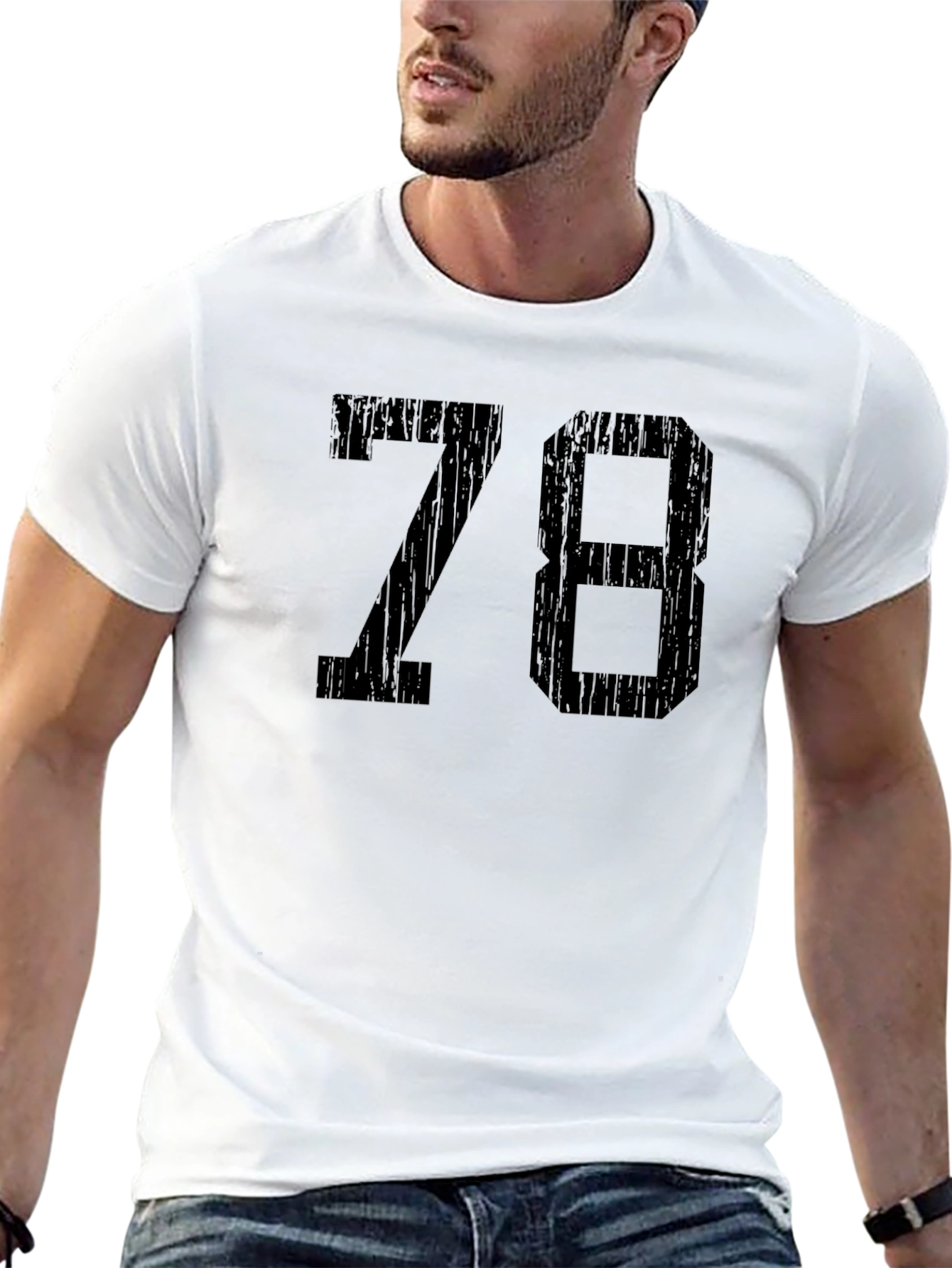 Retro Style 78 Graphic T-Shirt - Black