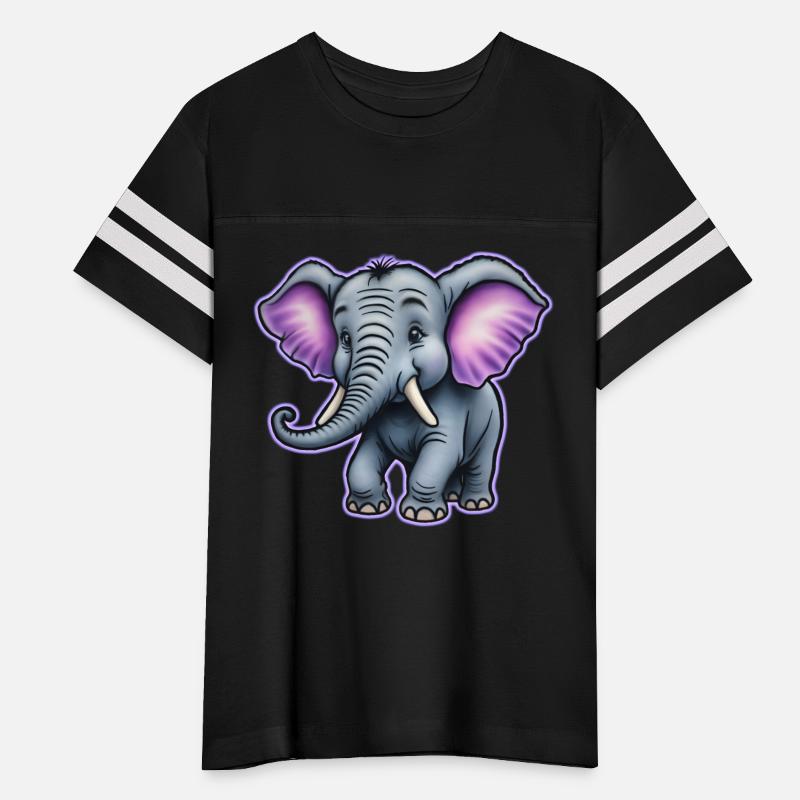 AI Airbrushed Purple & Gray Elephant Cartoon