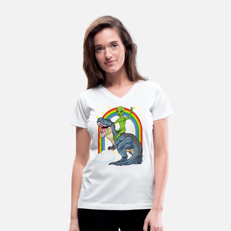 Alien Riding Dinosaur T Rex UFO Space Extraterrest