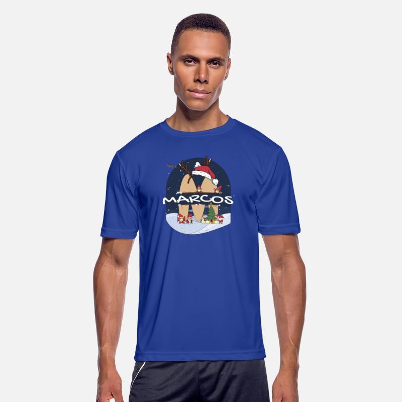 Awesome Marcos Name w Santa Hat in Xmas Theme