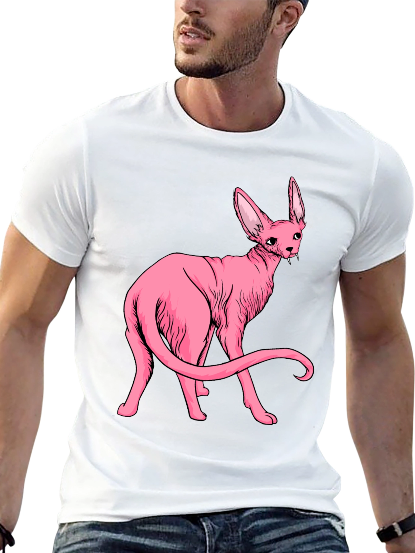 Pink Vampire Cat Graphic Tee
