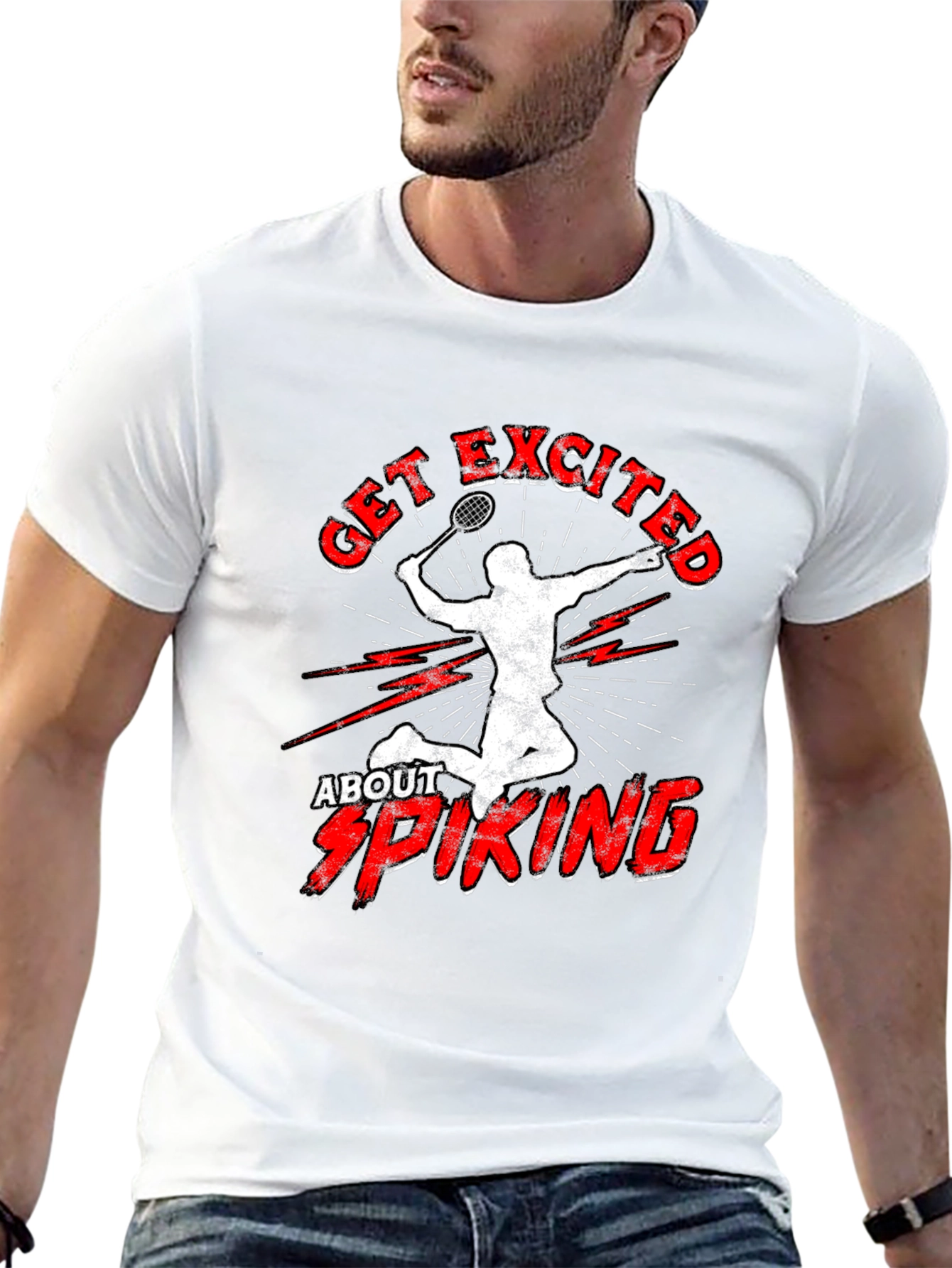 Get Excited About Spiking T-Shirt Badminton
