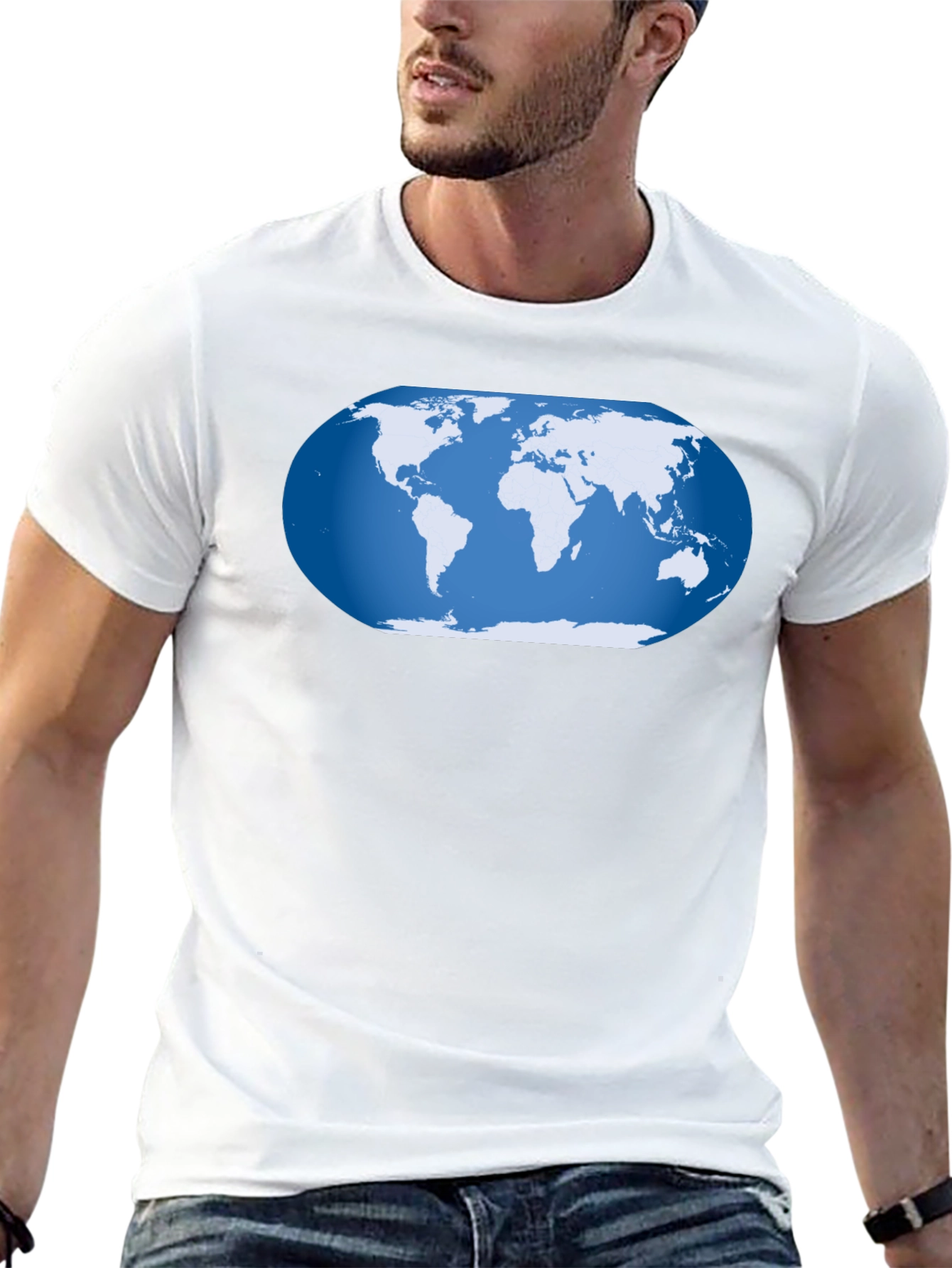 World Map Graphic T-Shirt - Black Cotton Tee