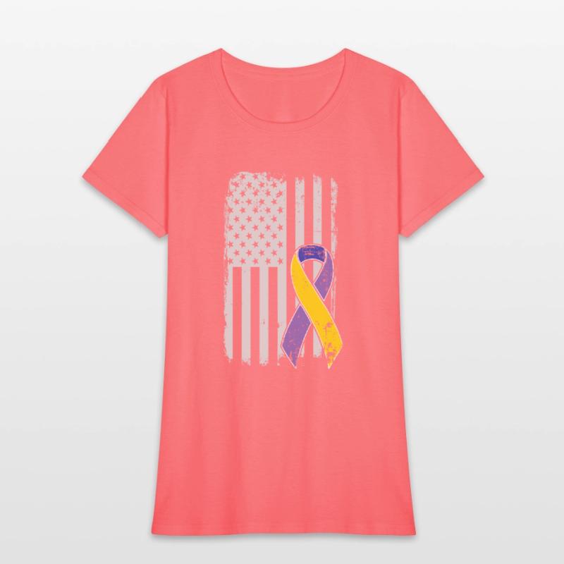 Bladder Cancer American Flag USA Awareness Ribbon