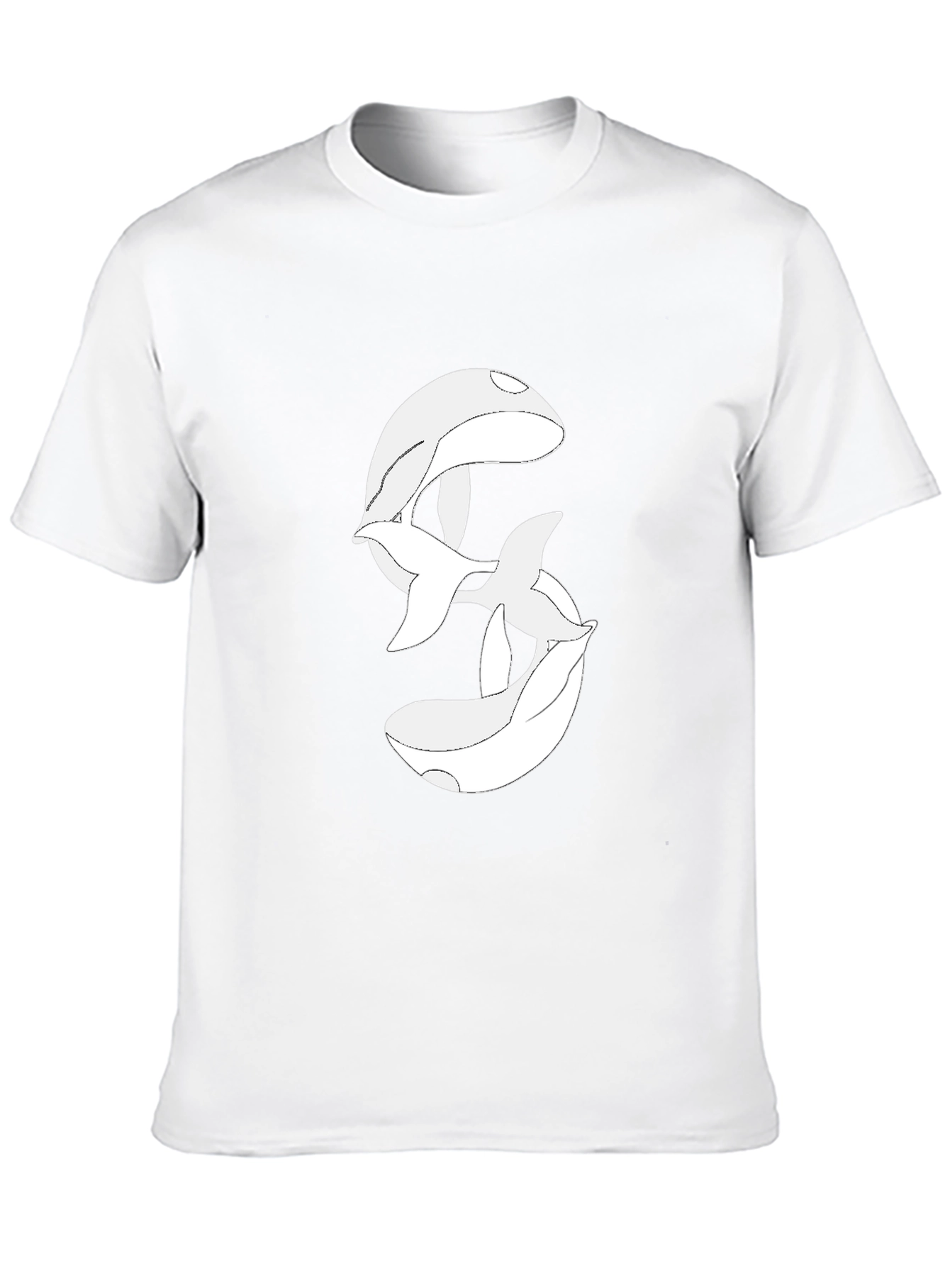 Whale Trio Graphic Tee - Stylish Black T-Shirt