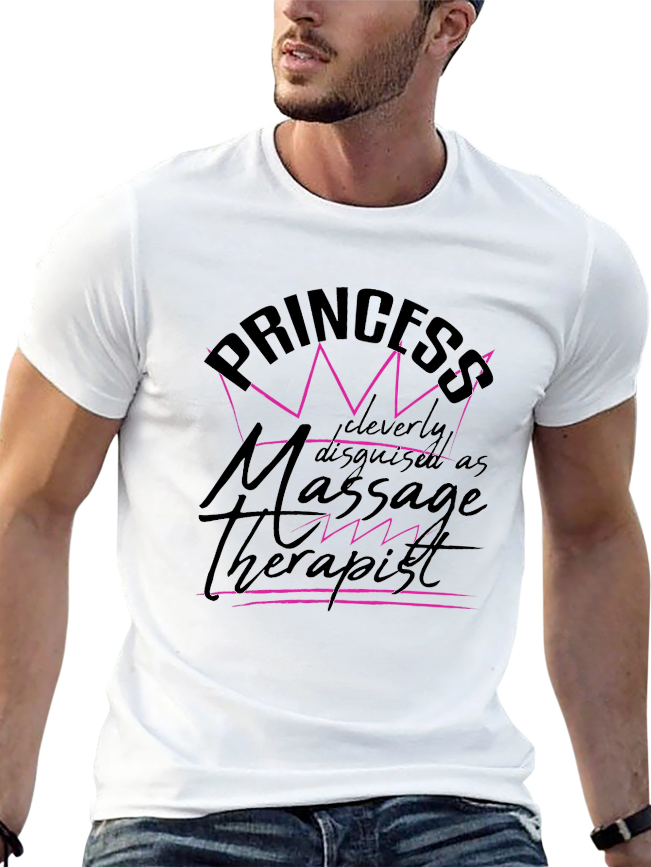 Princess Massage Therapist Black Graphic Tee