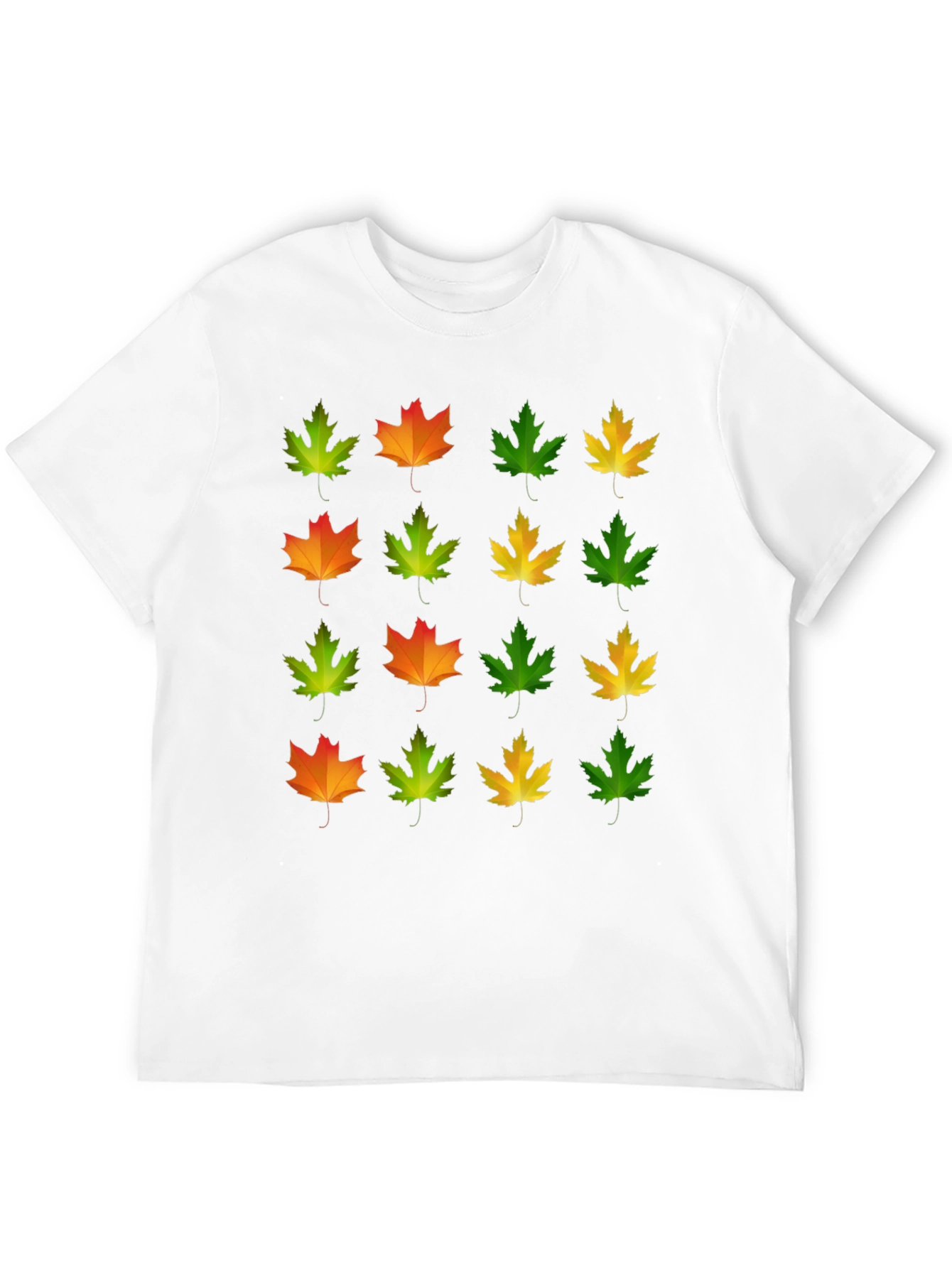 Autumn Leaves Graphic Tee - Black Cotton T-Shirt