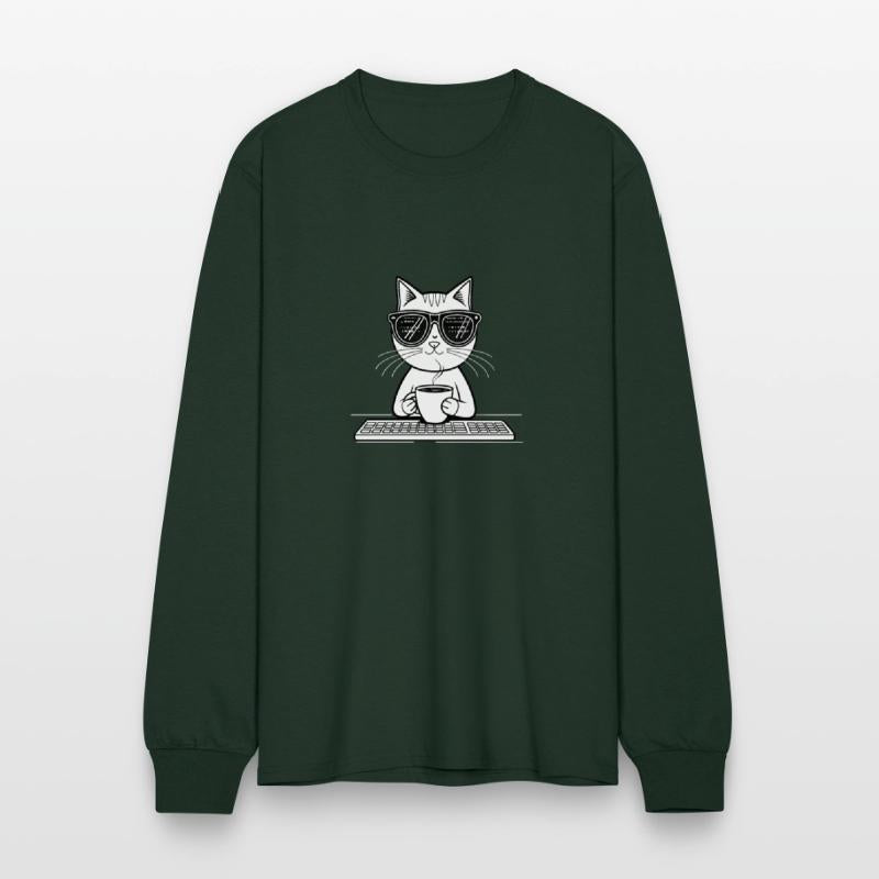 cool cat with coding glasses reflections show