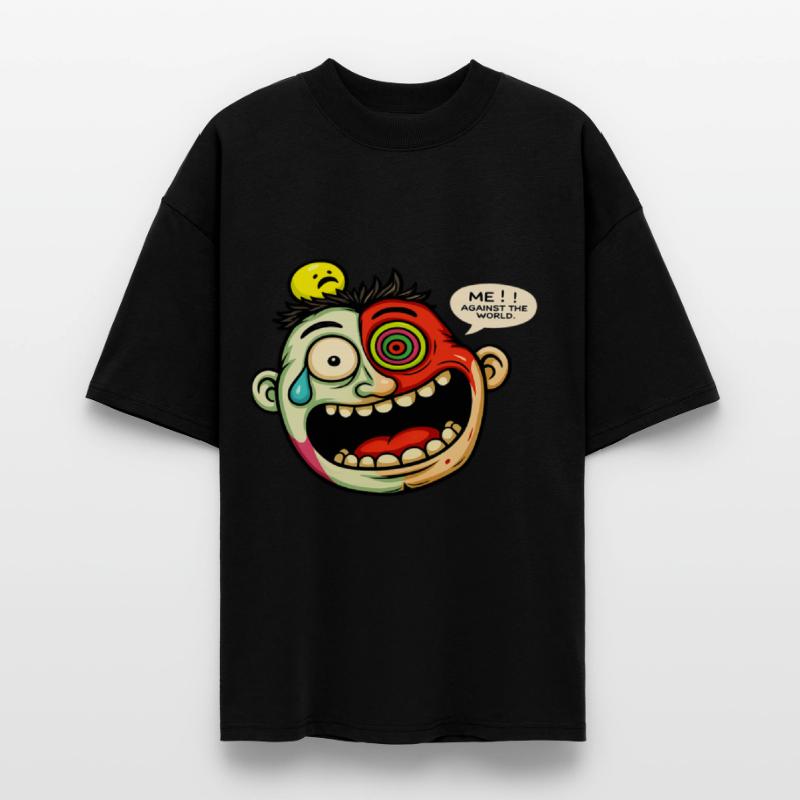 Crazy Cartoon Face with Multicolor Eye – Funny