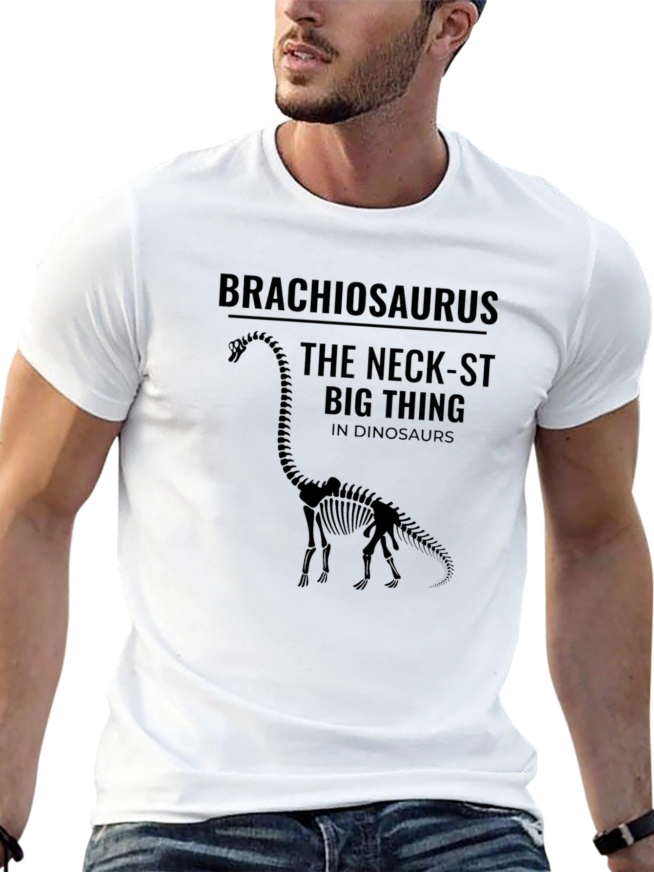 Brachiosaurus Neck-st Big Thing Black T-Shirt
