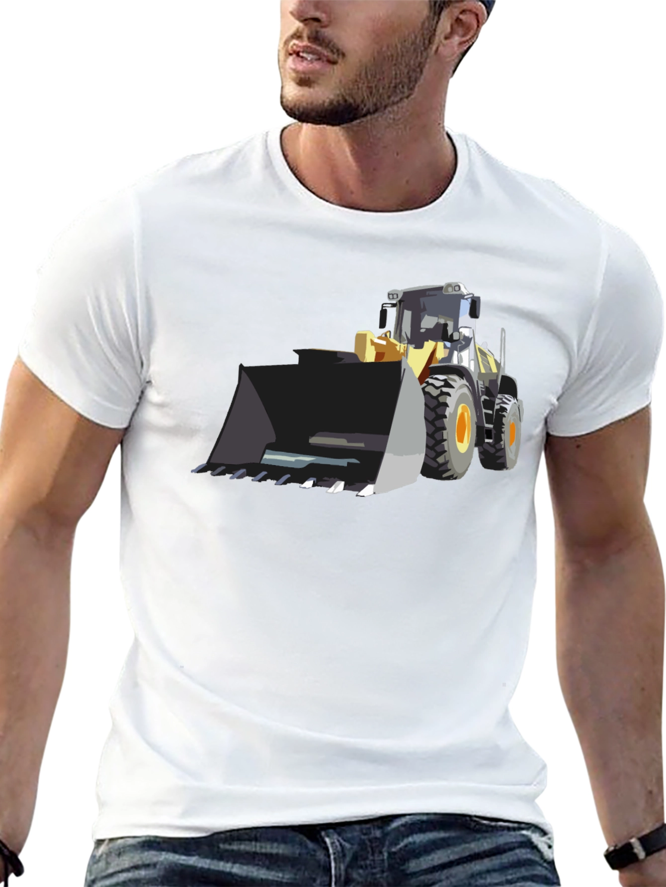 Bulldozer Graphic Tee - Black Cotton T-Shirt