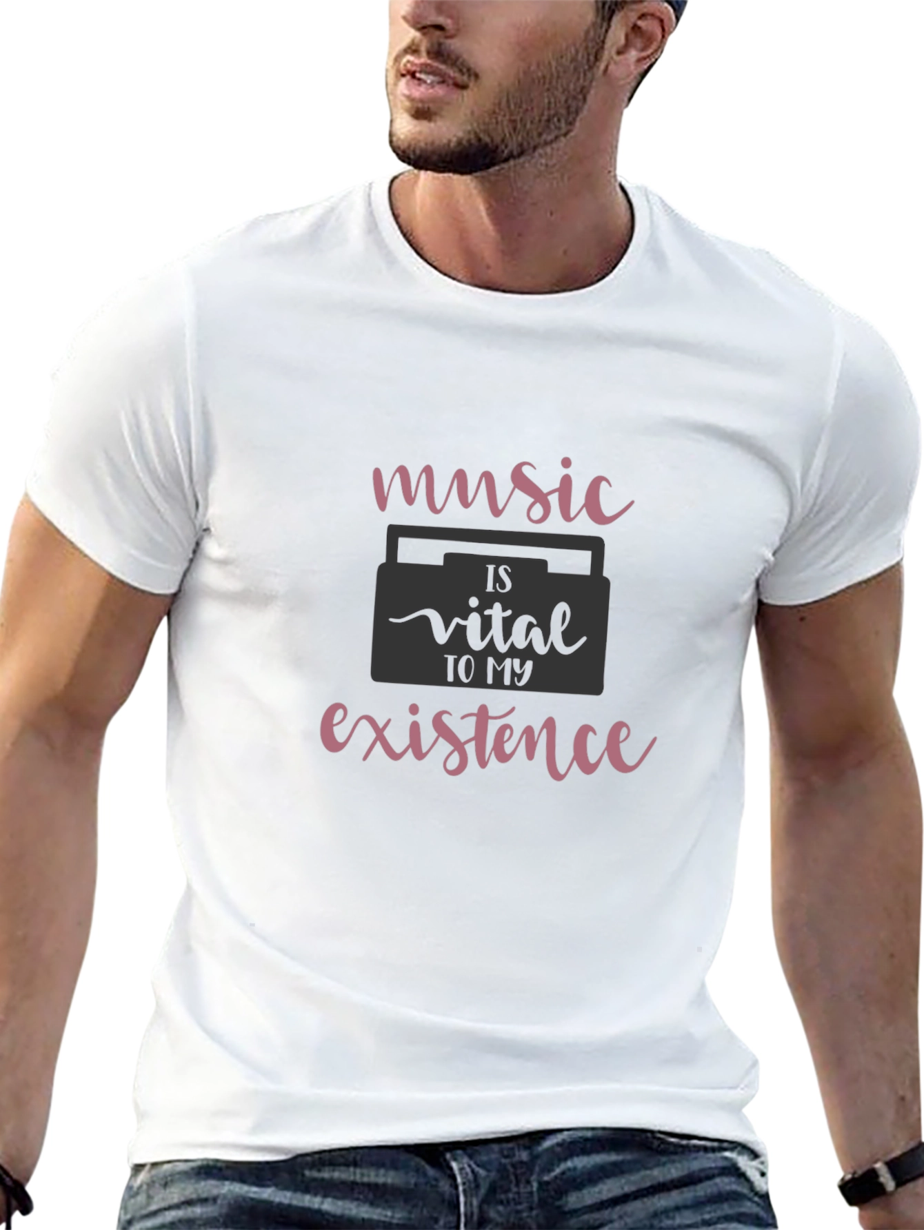Music is Vital T-Shirt - Soft Black Cotton Tee