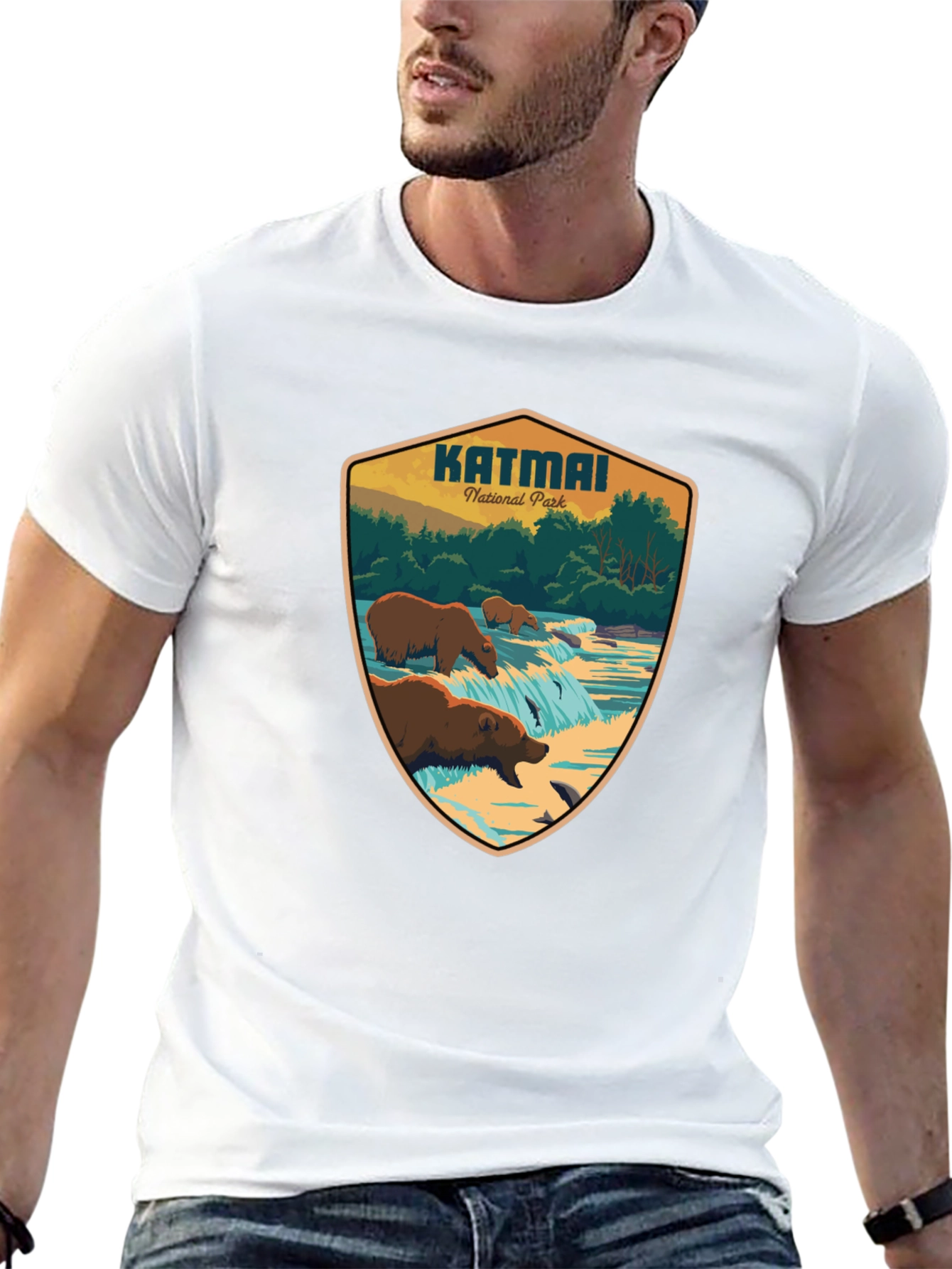 Katmai National Park Graphic Tee - Black Cotton T-Shirt